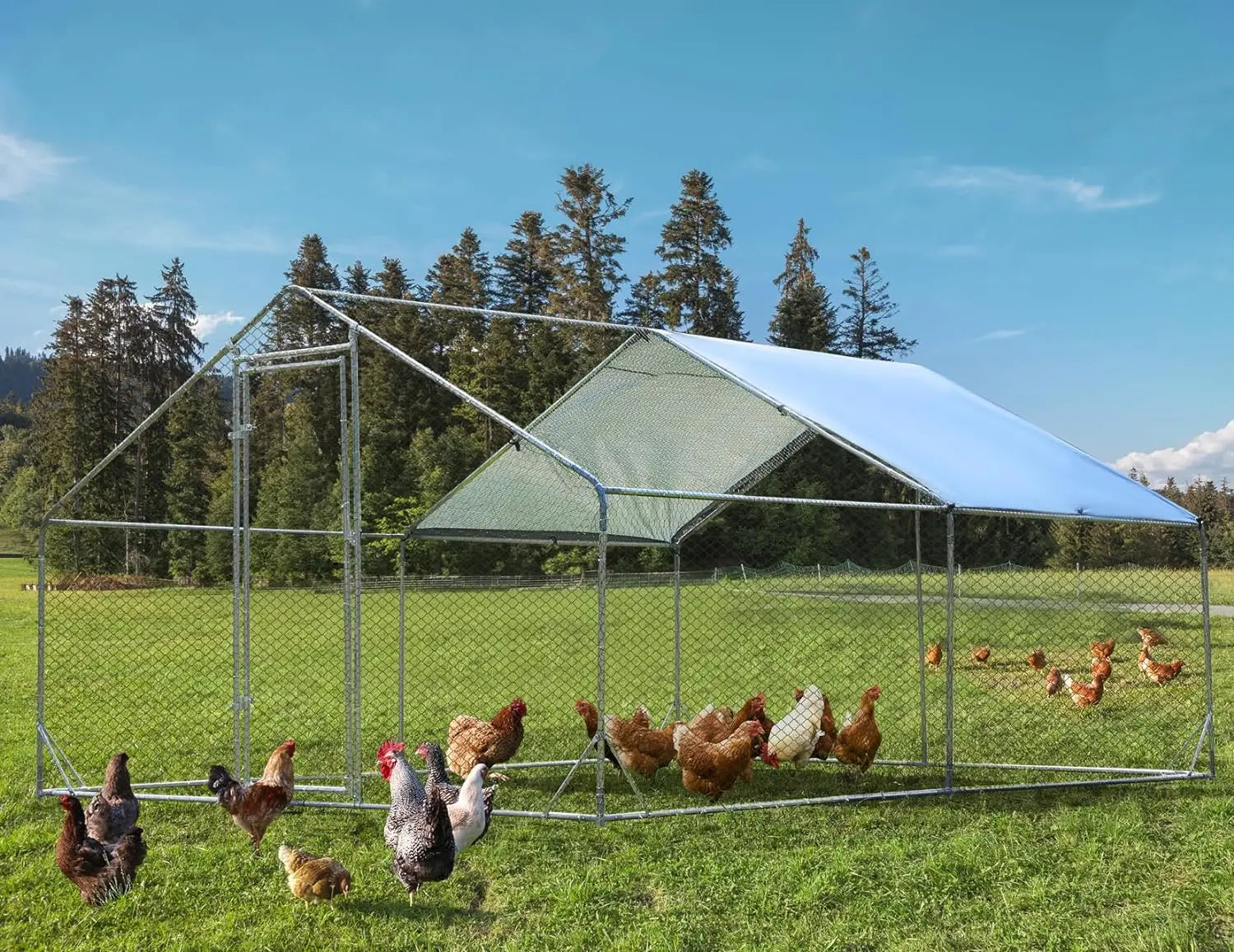 Galvanized Steel Chicken Pen with Anti-Ultraviolet cover
