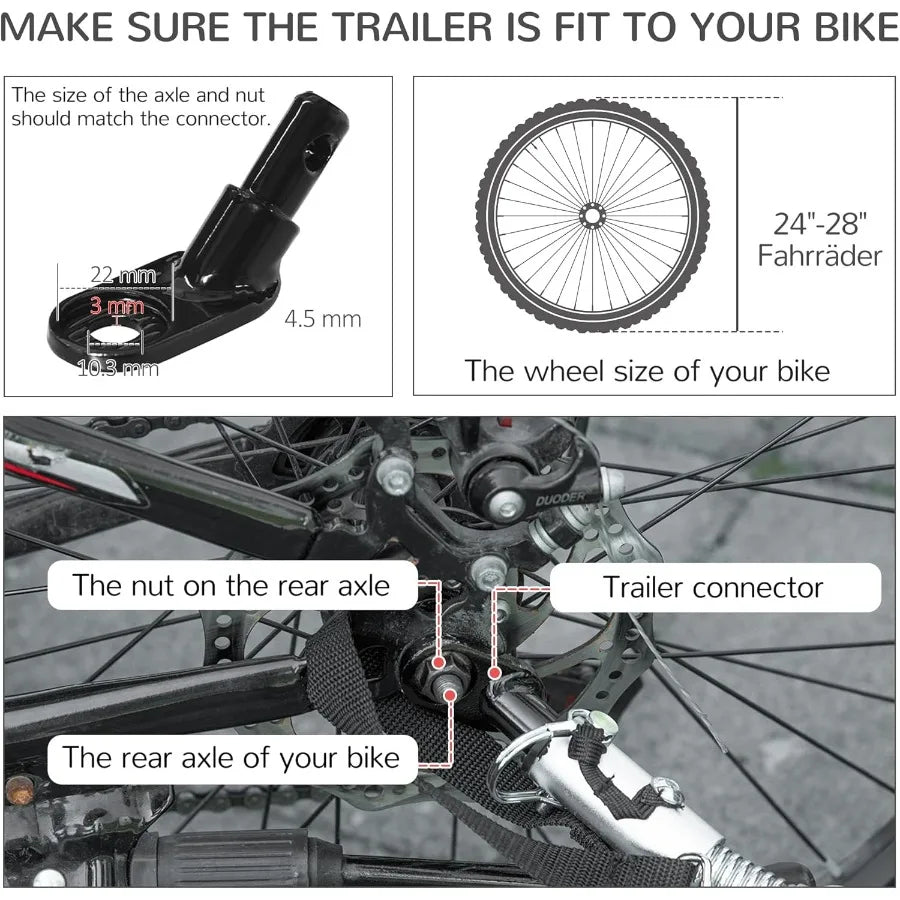 2-in-1 Dog Bike Trailer Pet Stroller