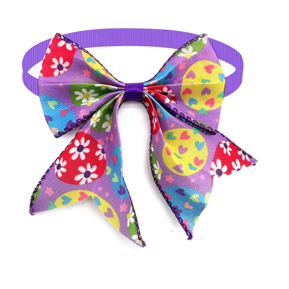 30/50pcs Pet Puppy Collars  Dog Bow Ties Adjustable Dog Grooming Bow Easter Rabbit Egg Accessories Pet Products Supplies