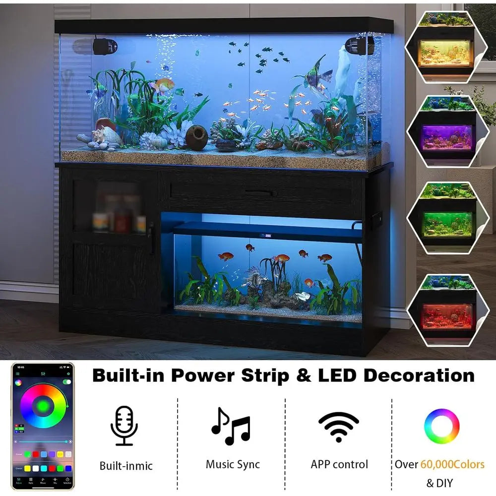 55 Gallon Fish Tank Stand, Fish Tank with Stand