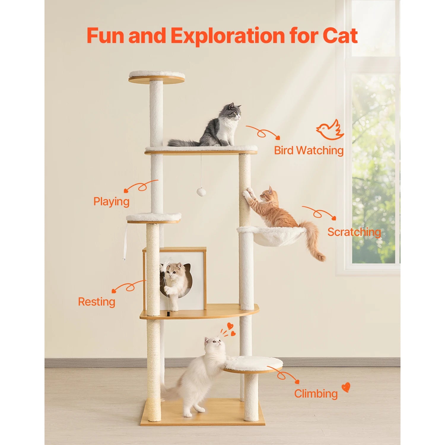 Large Cat Tree 68.9inch muti level