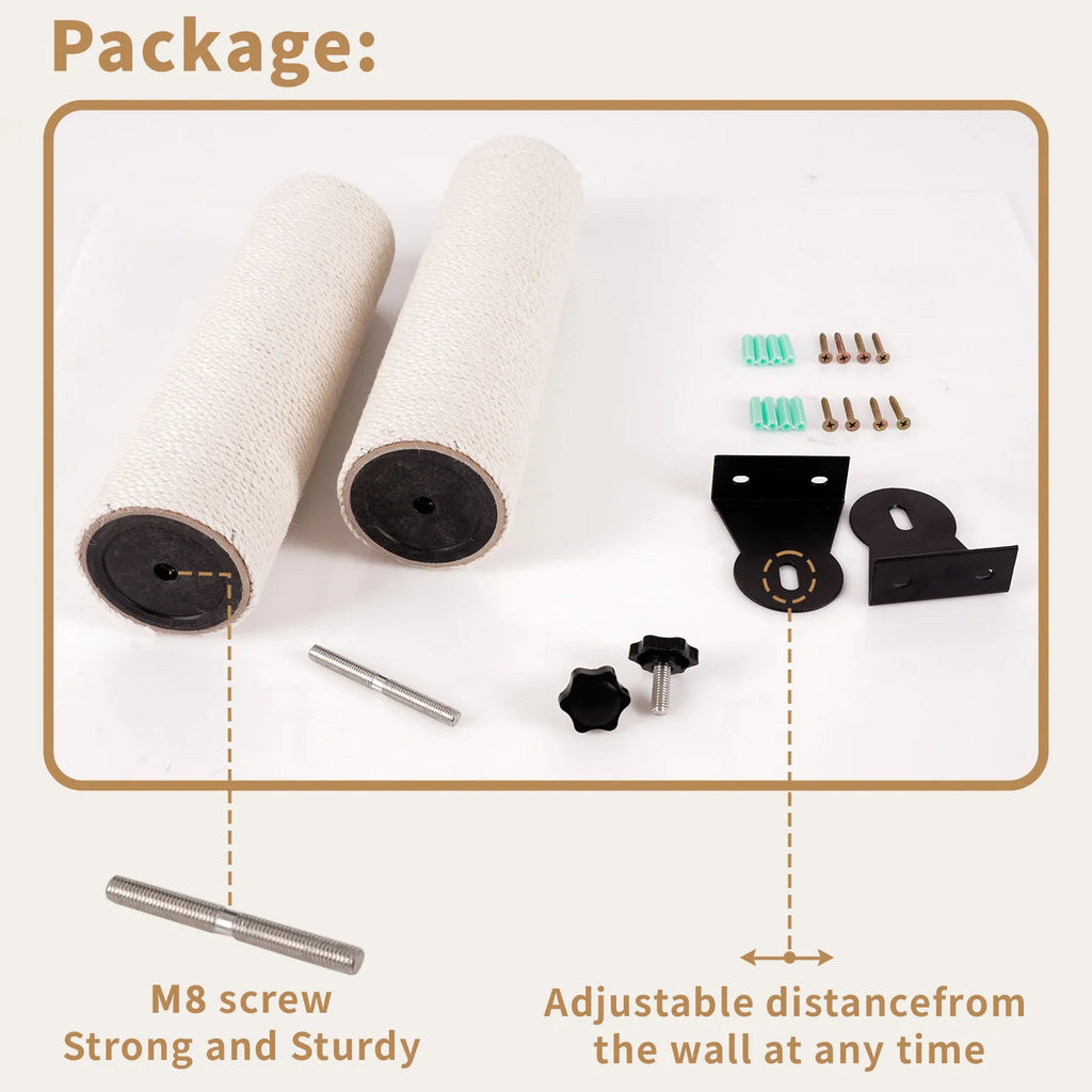 Cat Scratching Post Wall Mounted, 24 inch Tall