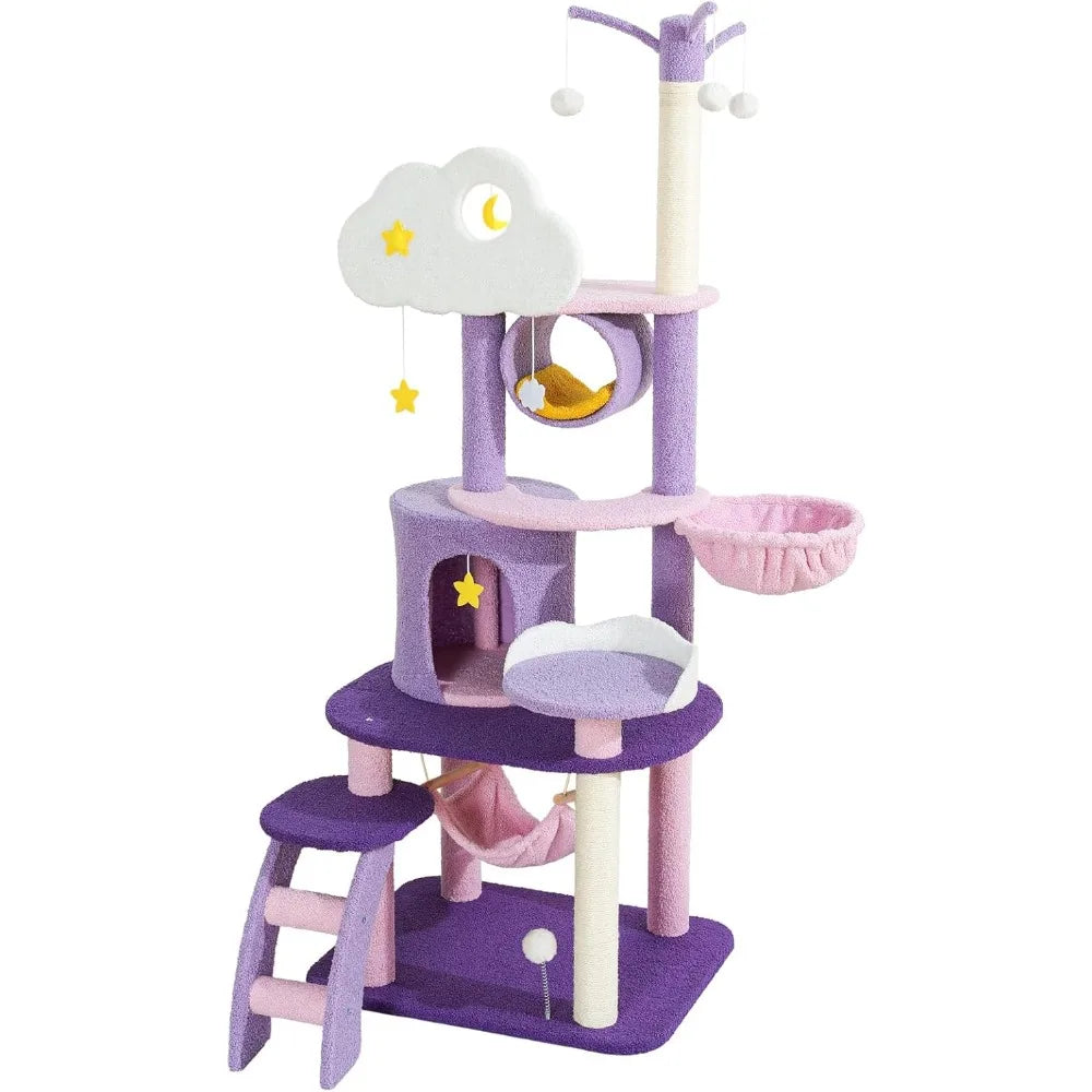 Lucky Monet Cute Cat Tower 65 Inches