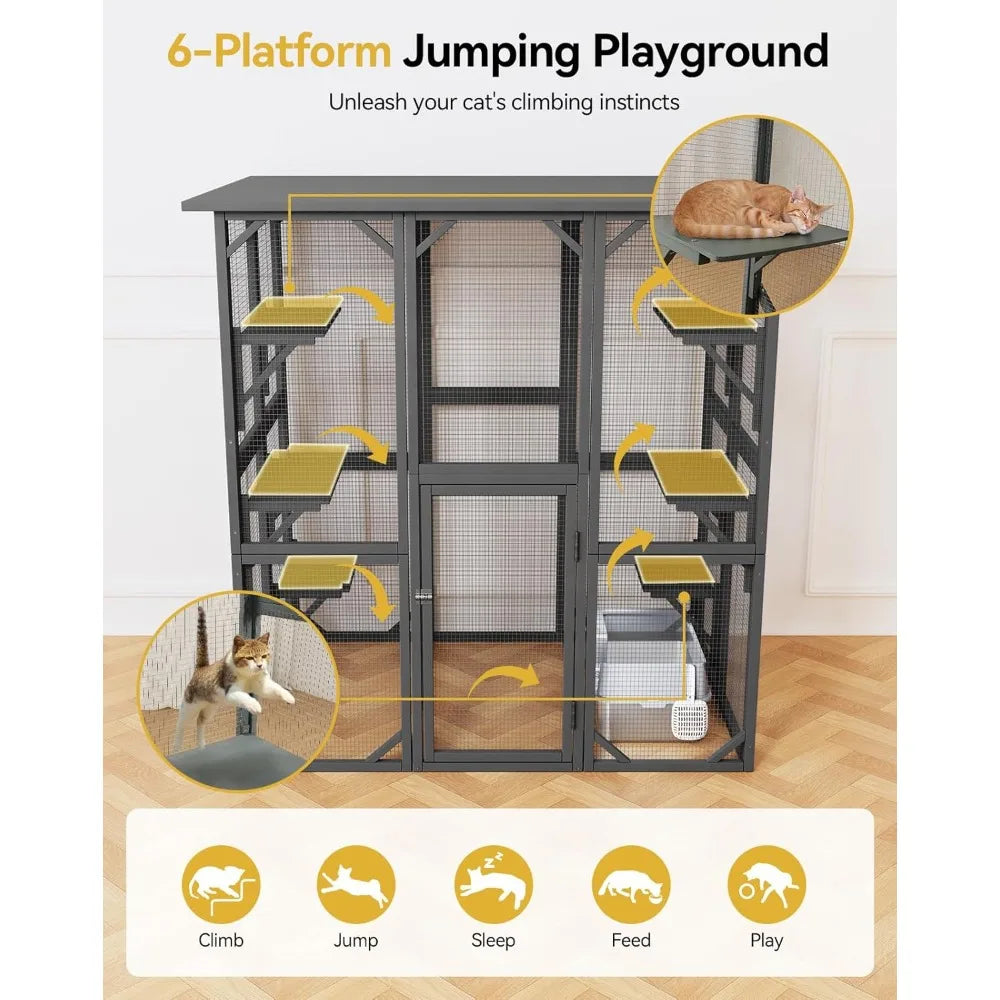 Outdoor Cat Enclosure, 71 Large multi-cats