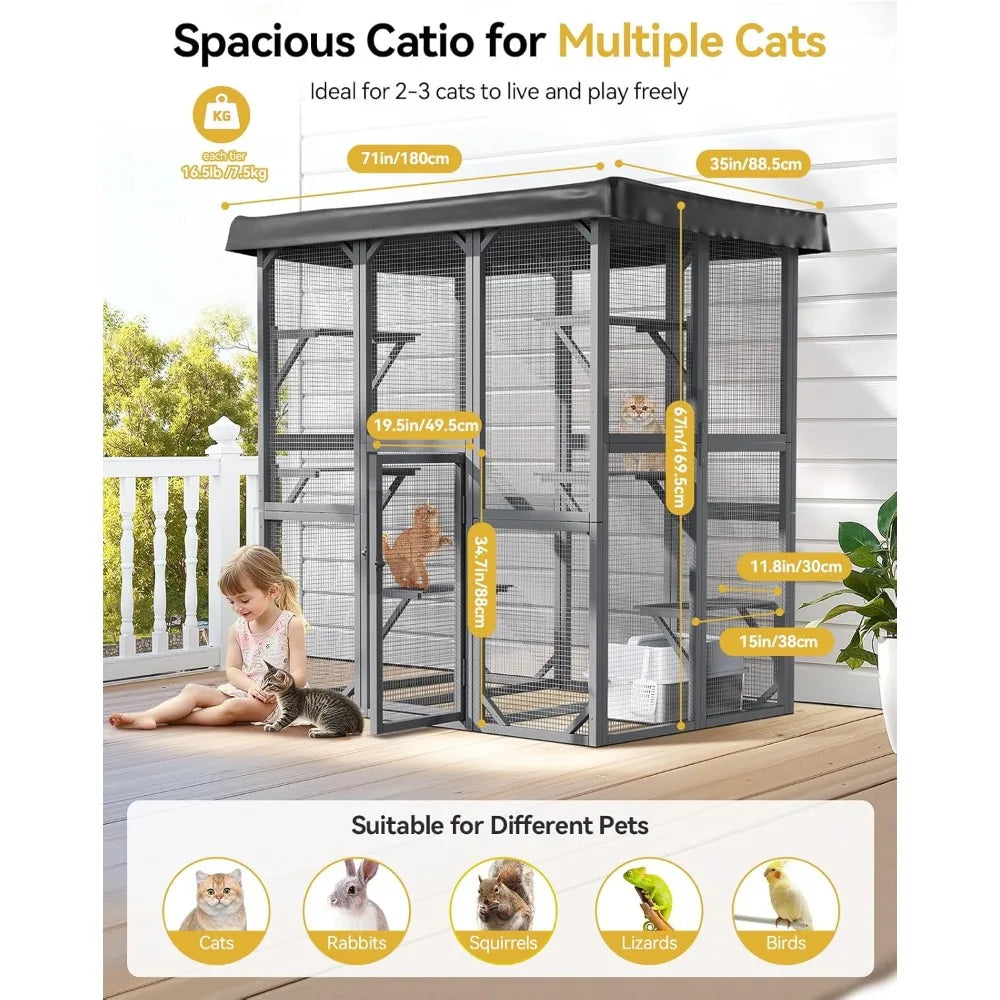 Outdoor Cat Enclosure, 71 Large multi-cats