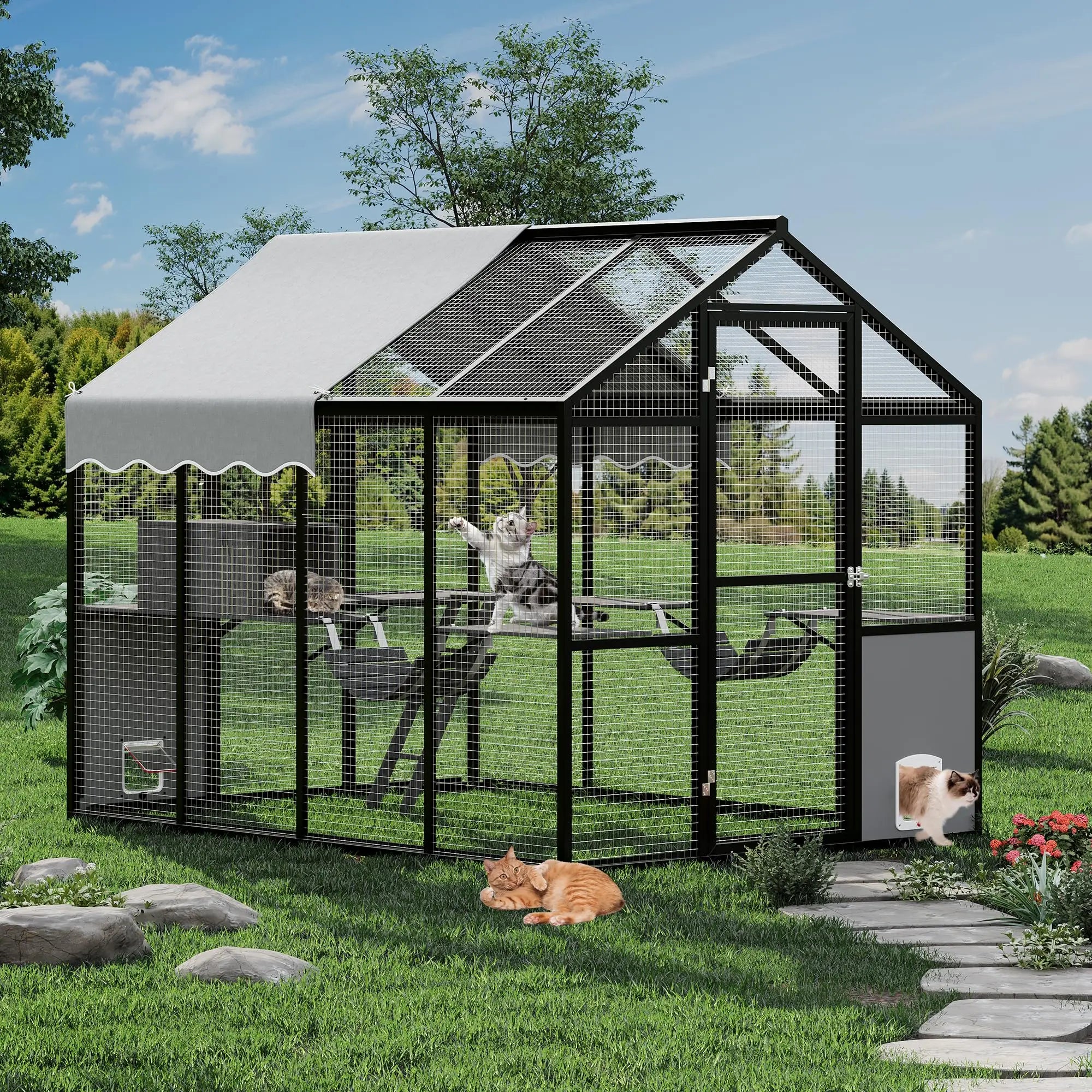 Extra Large Aluminum Outdoor  Enclosure For  Cats