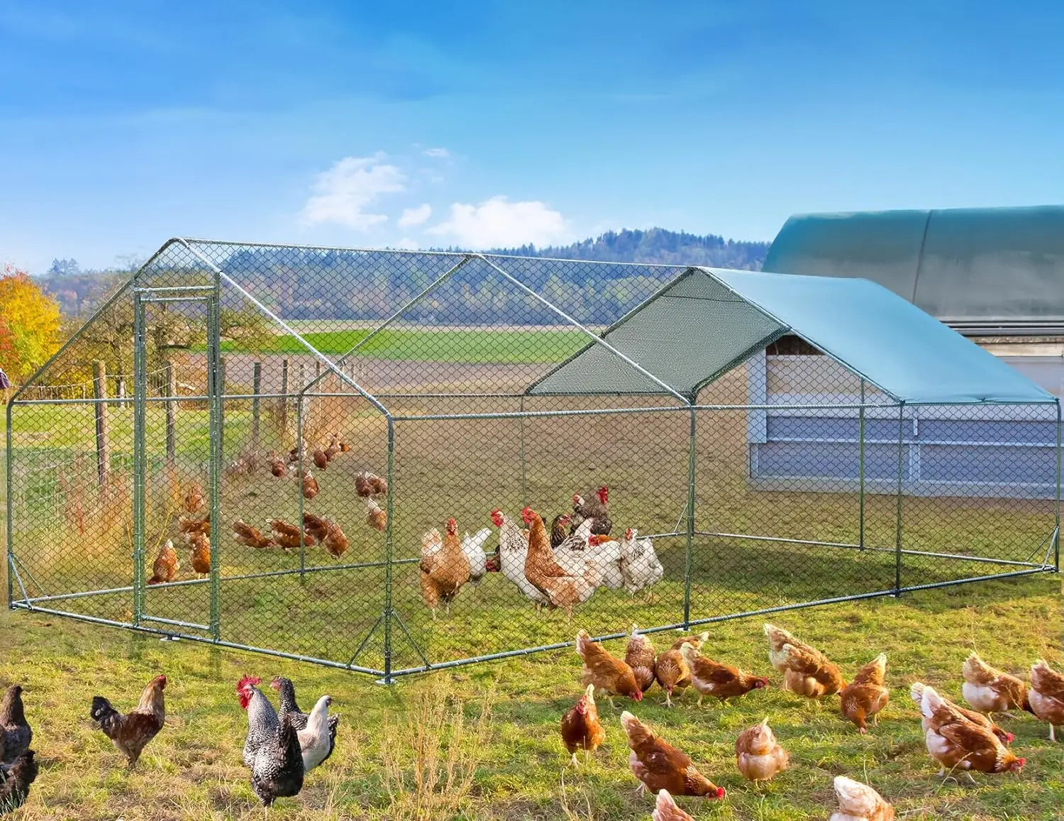 Galvanized Steel Chicken Pen with Anti-Ultraviolet cover