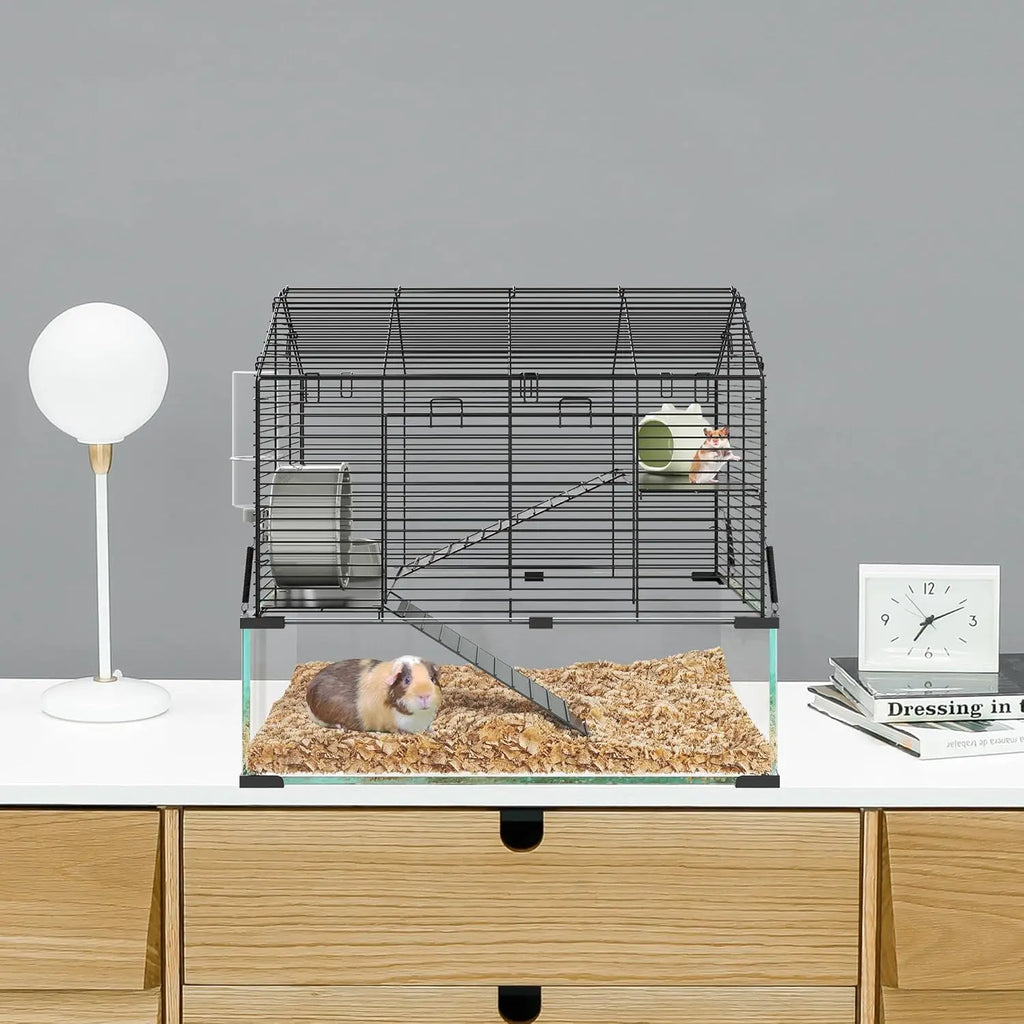 Small Animal Cage Habitats with Water Bottle