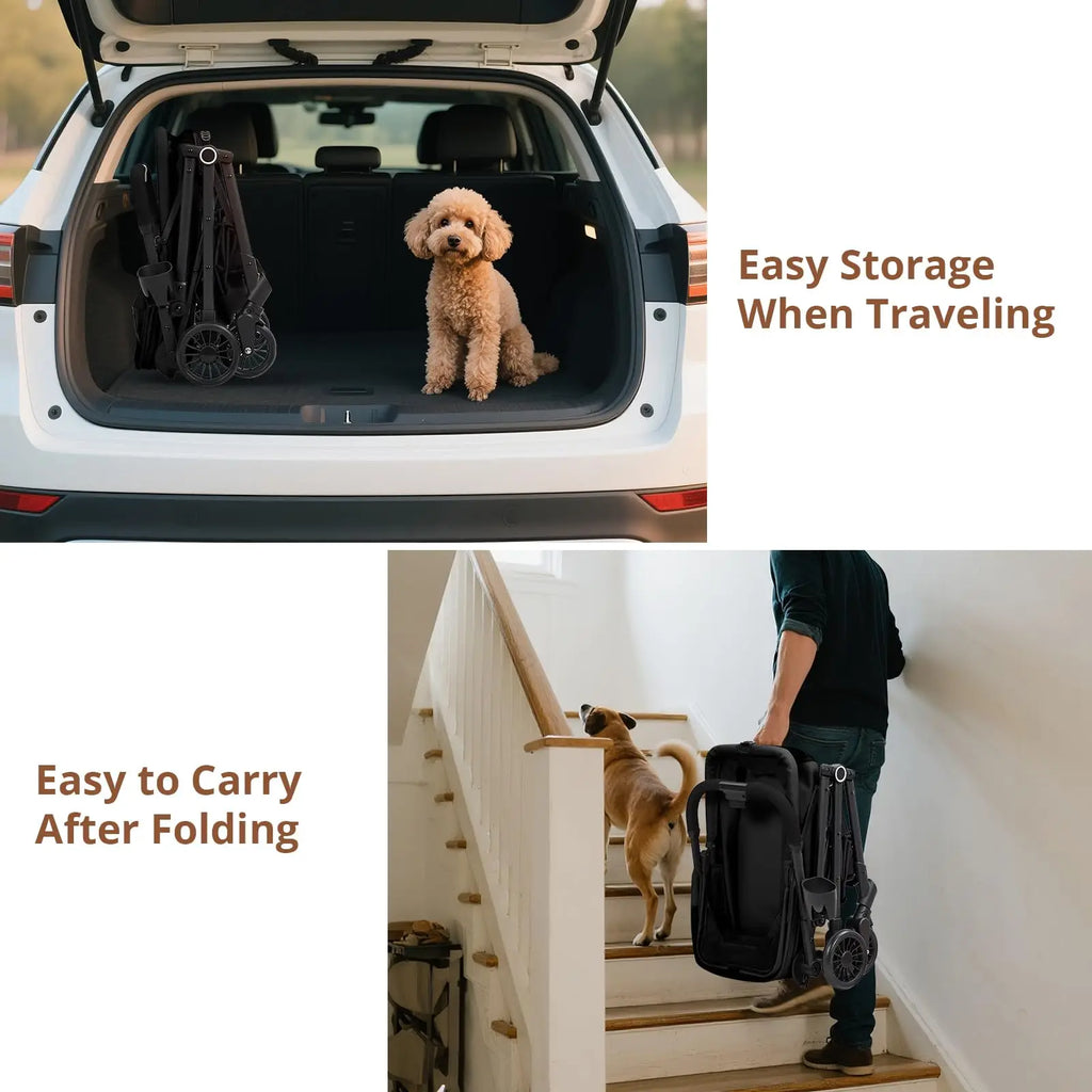 4-Wheel Lightweight Dog Stroller  For Cats Dogs