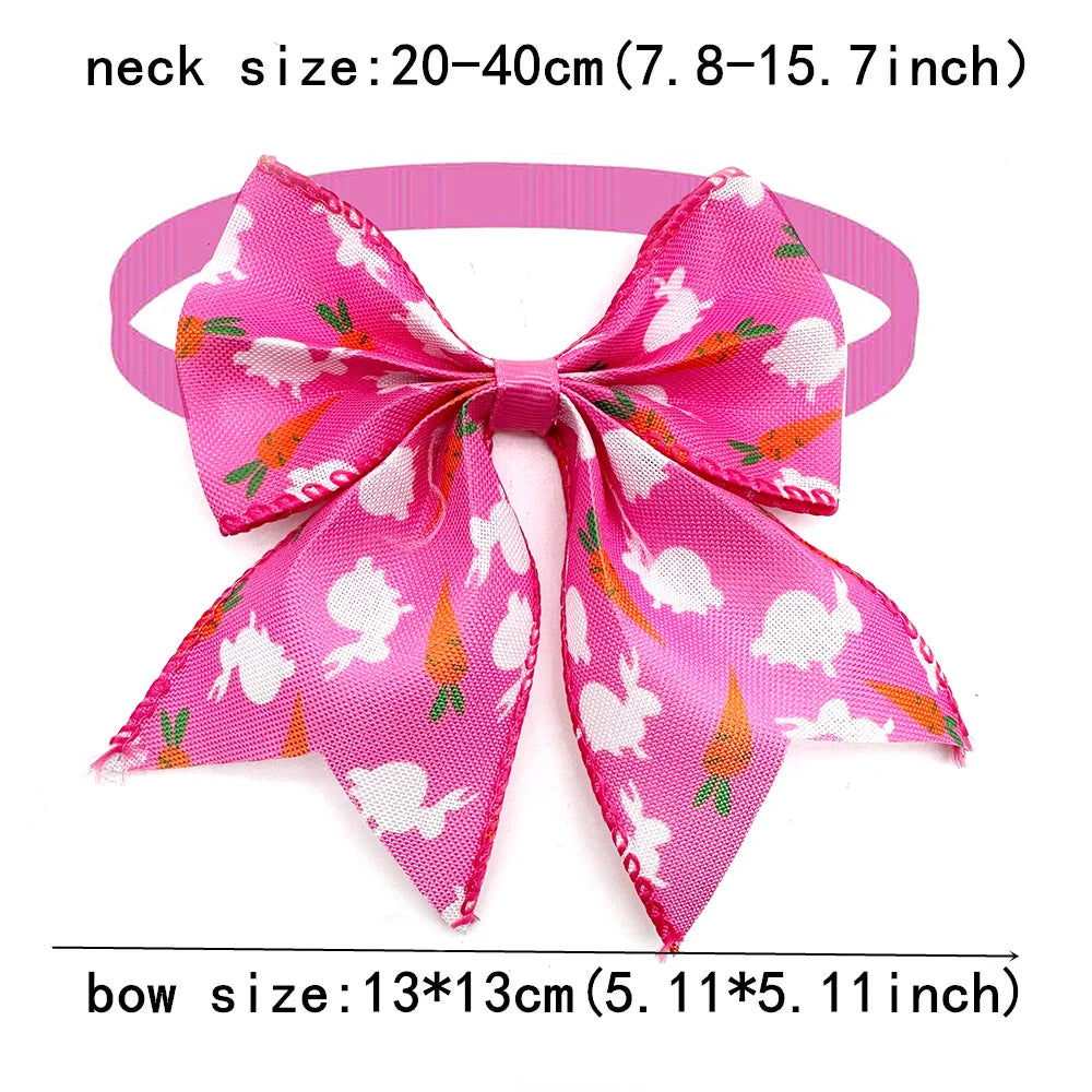 30/50pcs Pet Puppy Collars  Dog Bow Ties Adjustable Dog Grooming Bow Easter Rabbit Egg Accessories Pet Products Supplies