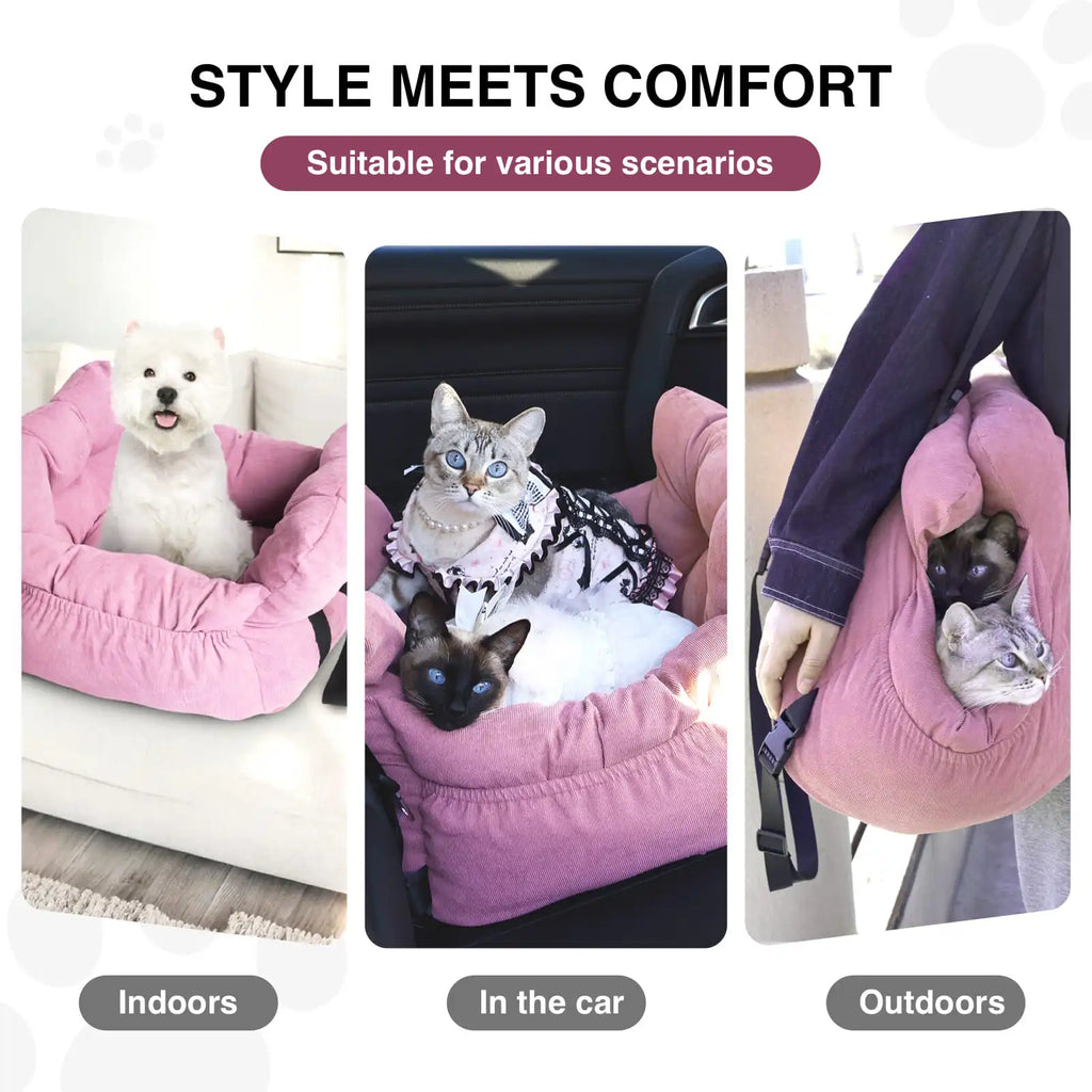 2-in-1 Dog Car Seat Carrier Bag