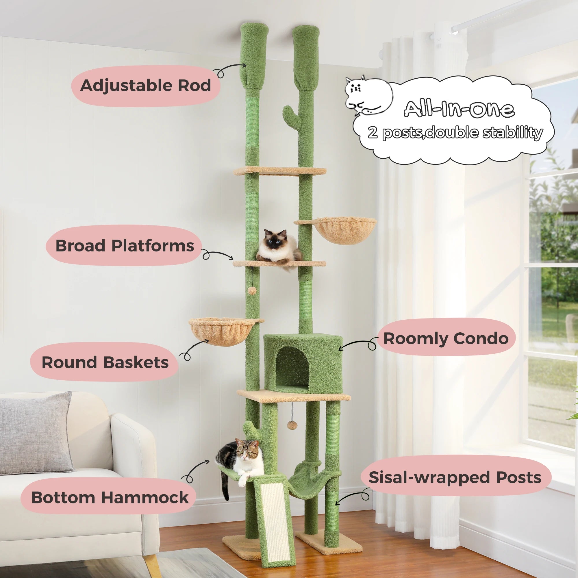 Floor to Ceiling Cat Tree\ scratch pad