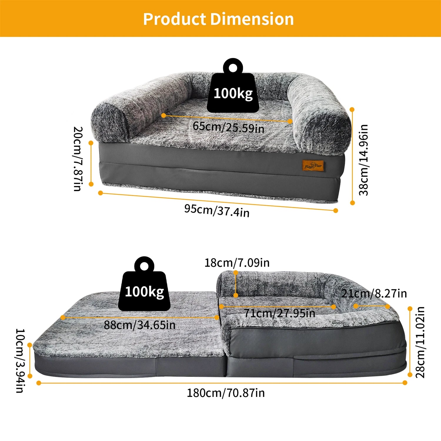 180cm Long Human Size Dog Bed