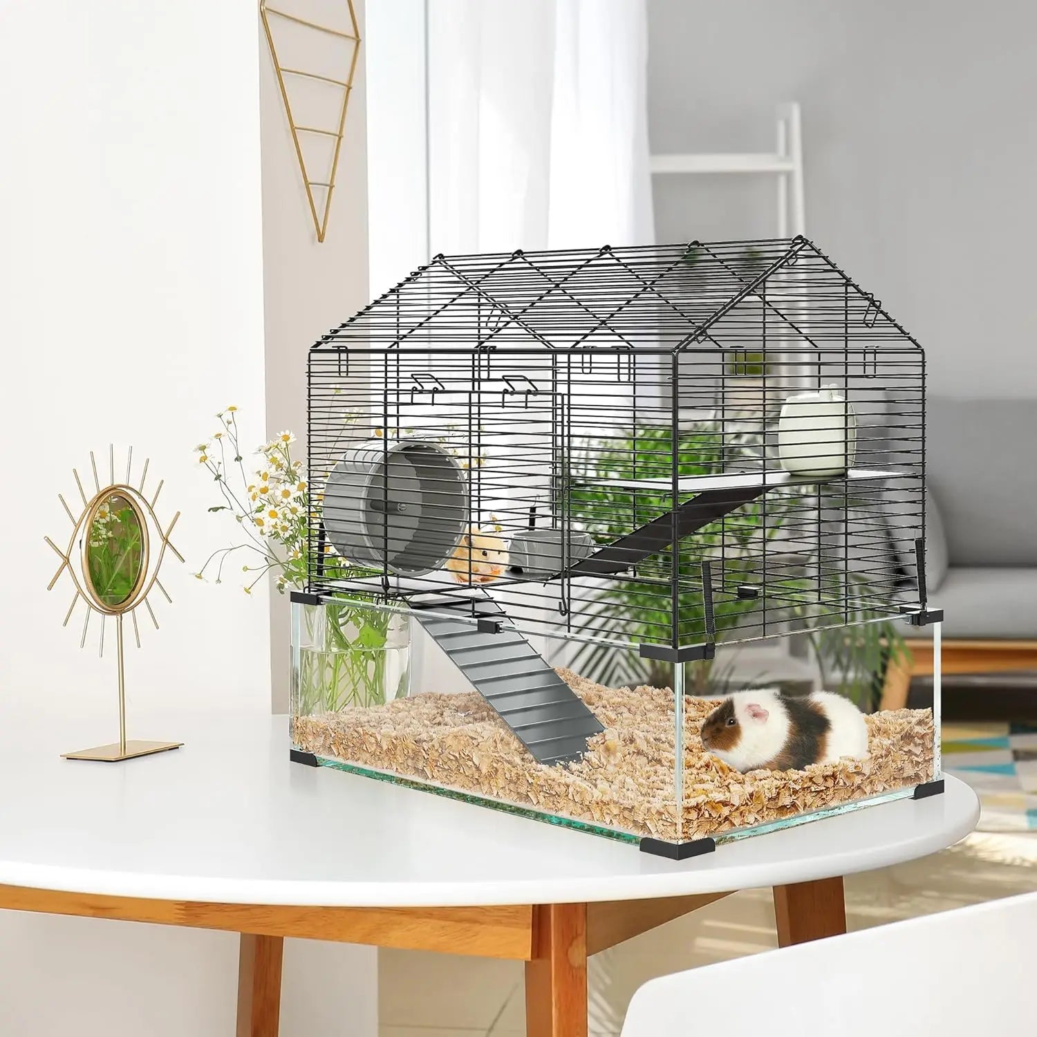 Small Animal Cage Habitats with Water Bottle