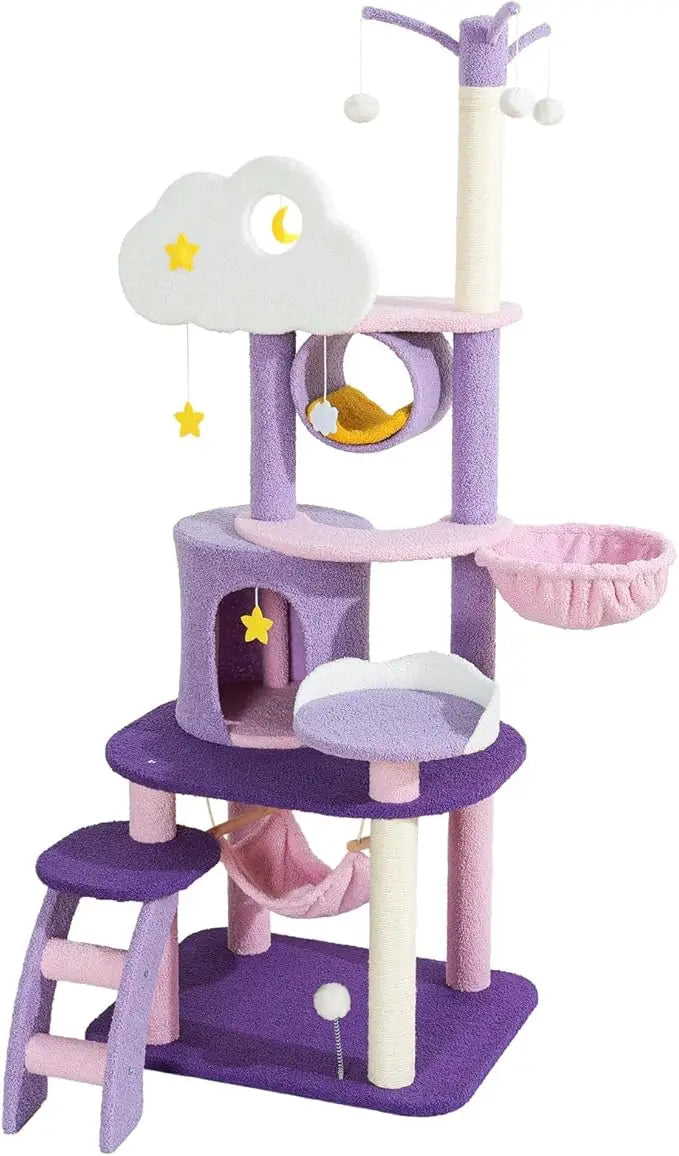 Lucky Monet Cute Cat Tower 65 Inches