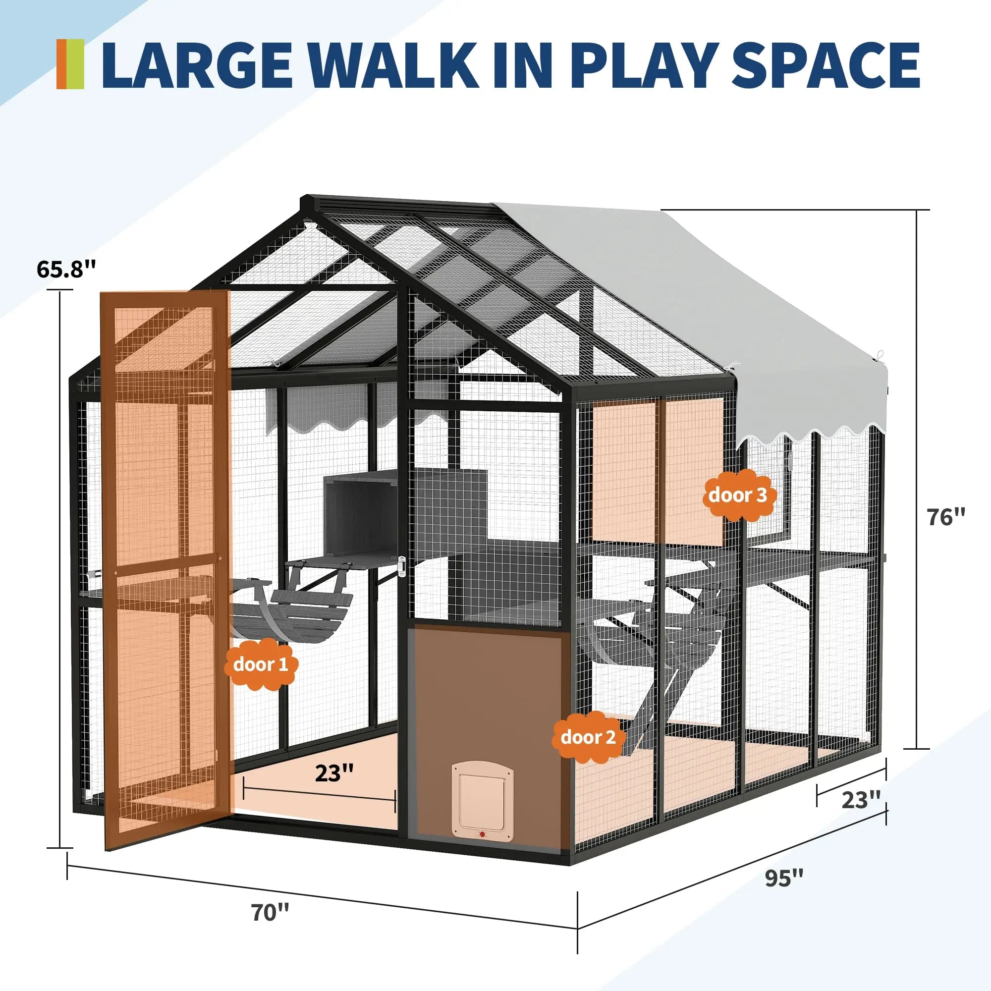 Extra Large Aluminum Outdoor  Enclosure For  Cats