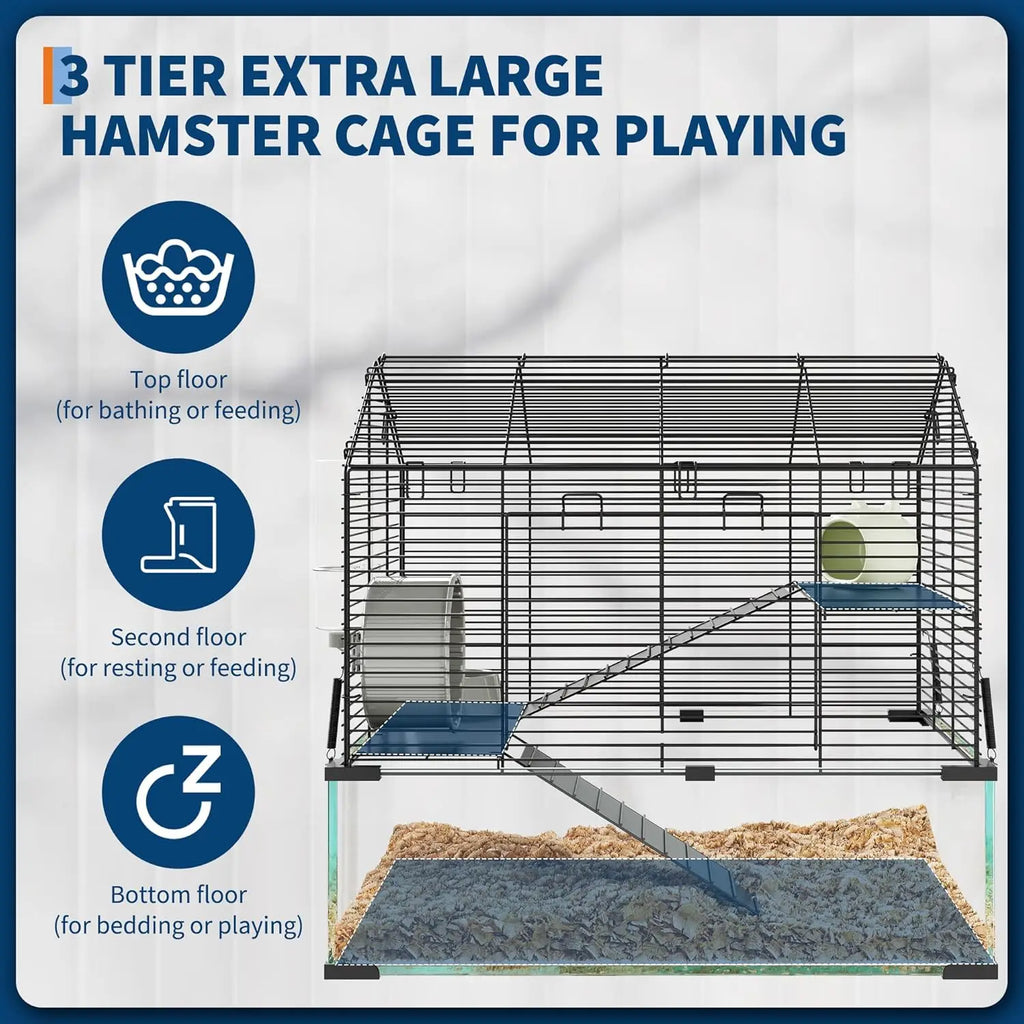 Small Animal Cage Habitats with Water Bottle