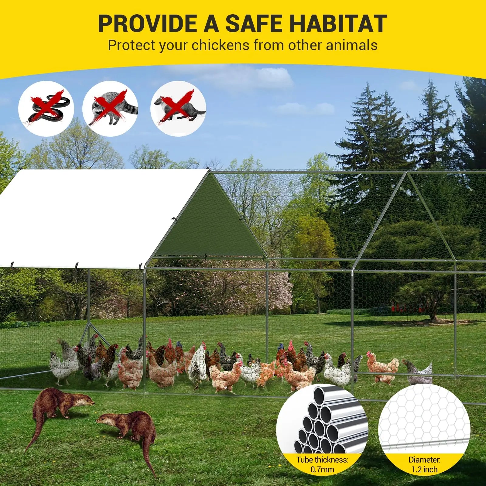 Galvanized Steel Chicken Pen with Anti-Ultraviolet cover