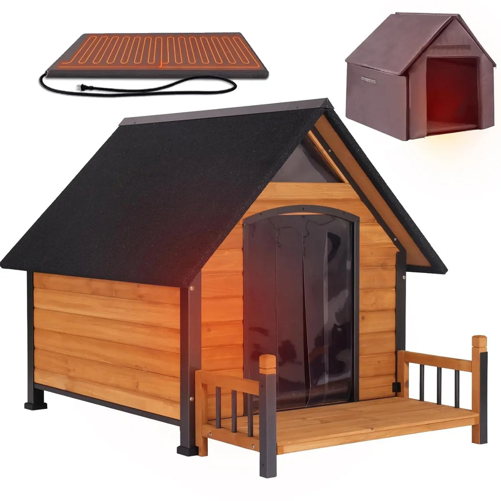 Heated Dog House for Outside Large Dog