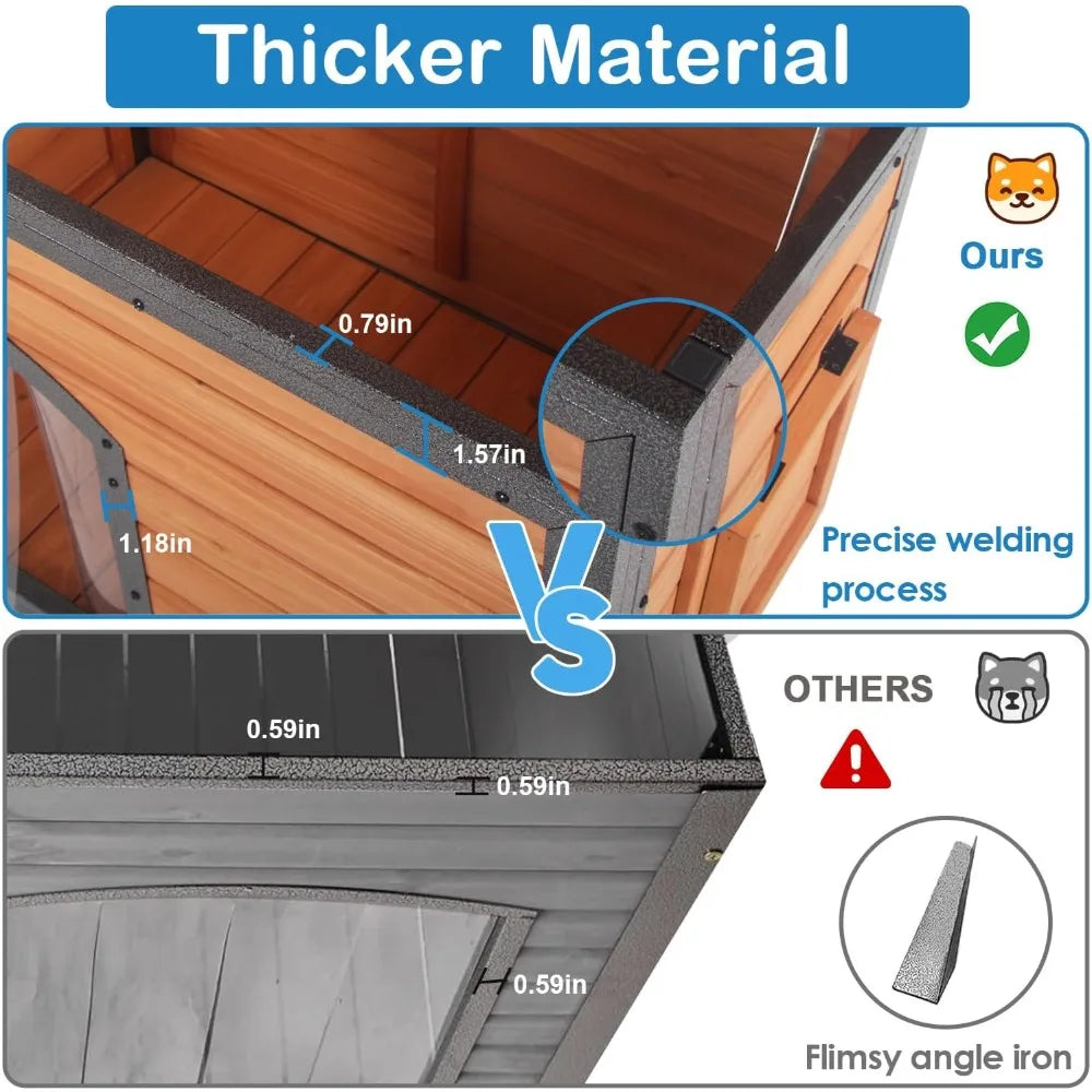 Outdoor Insulated 43.3 L Large Dog Kennel