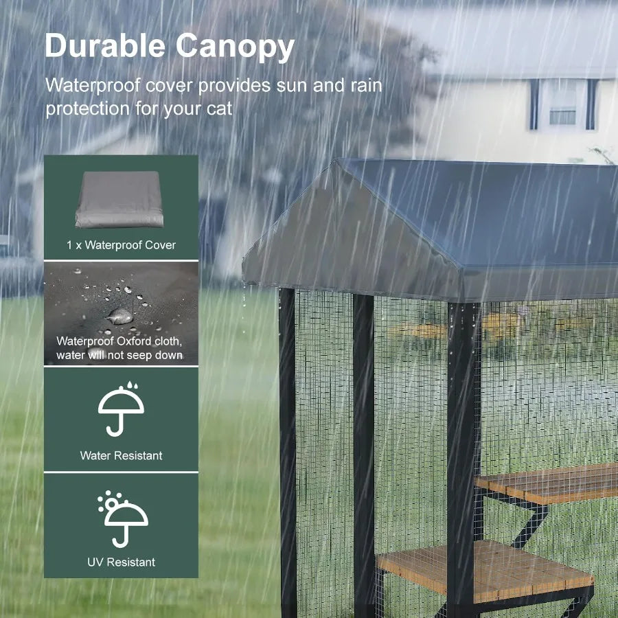 Large Outdoor Cat Enclosure for Multiple Cats