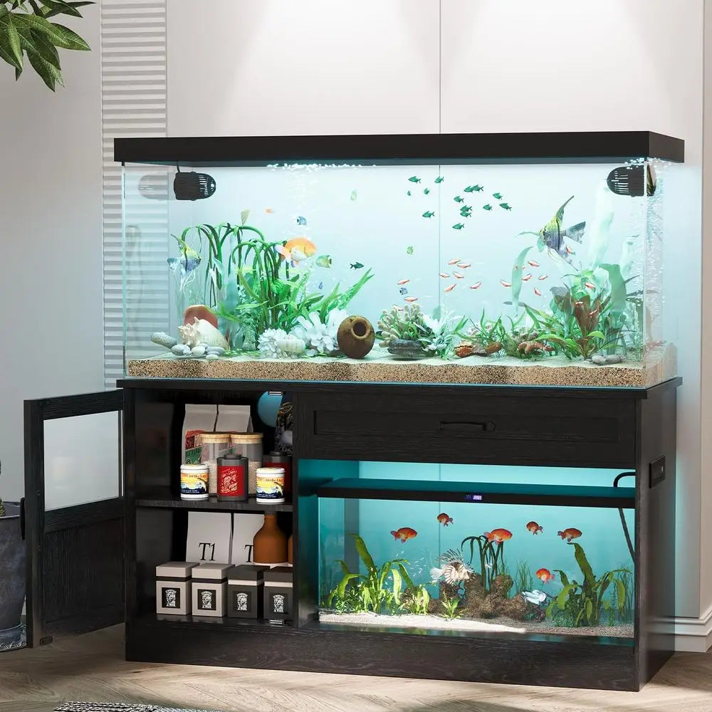 55 Gallon Fish Tank Stand, Fish Tank with Stand
