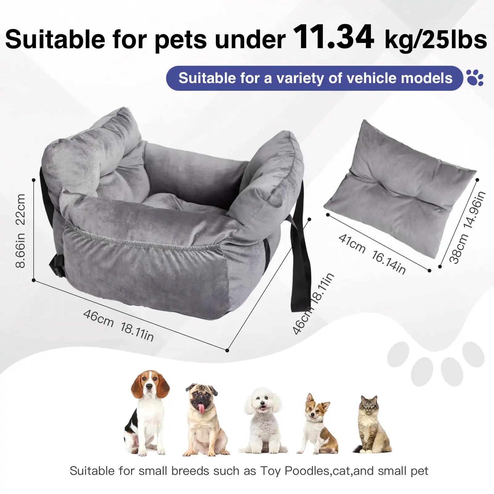 2-in-1 Dog Car Seat Carrier Bag