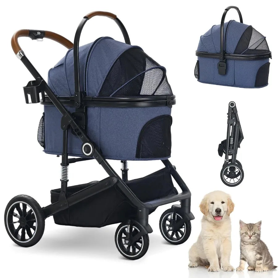 Pet Stroller with 4 Wheels small dogs and cats