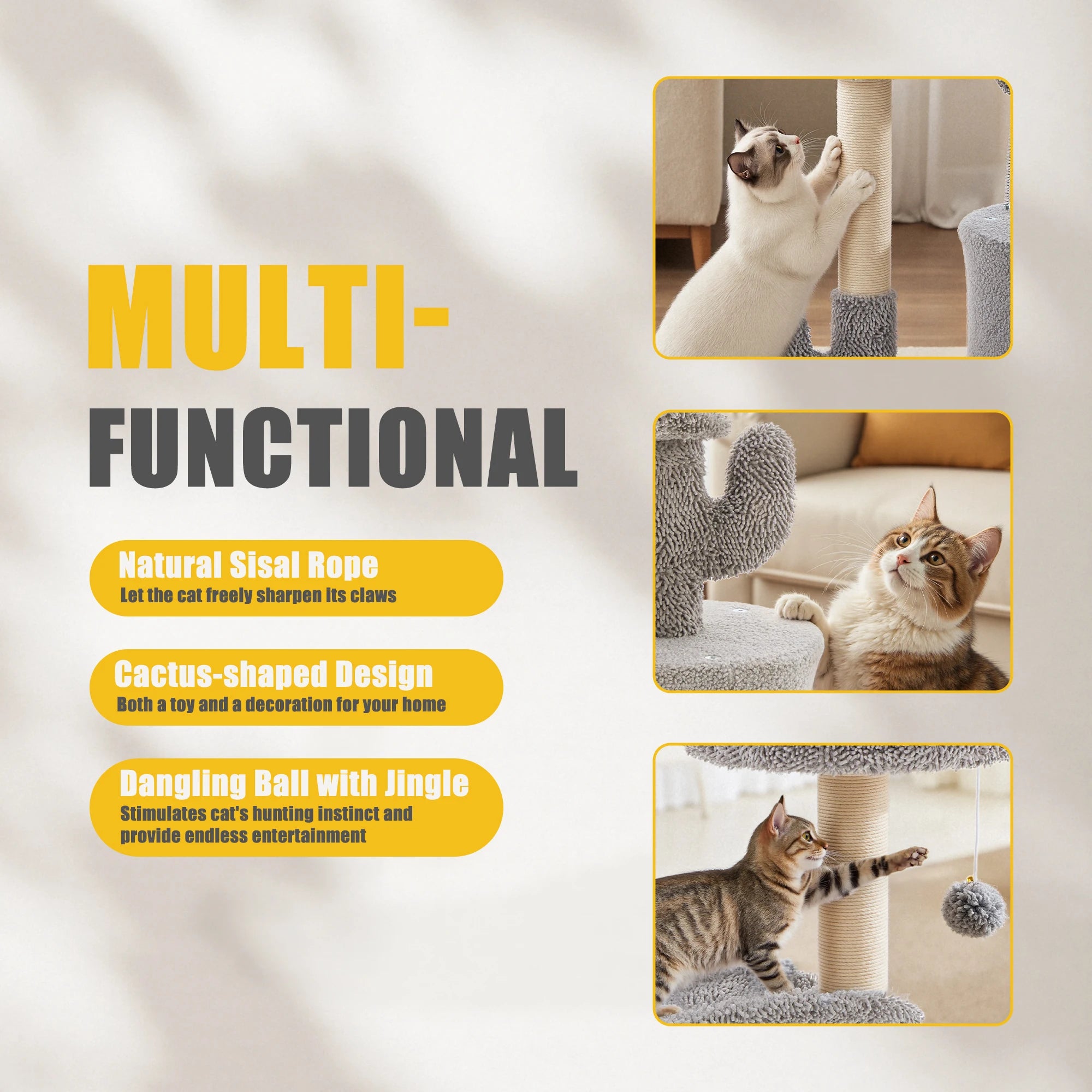 JHK 33IN Cat Tree Tall Multi-Level Tower