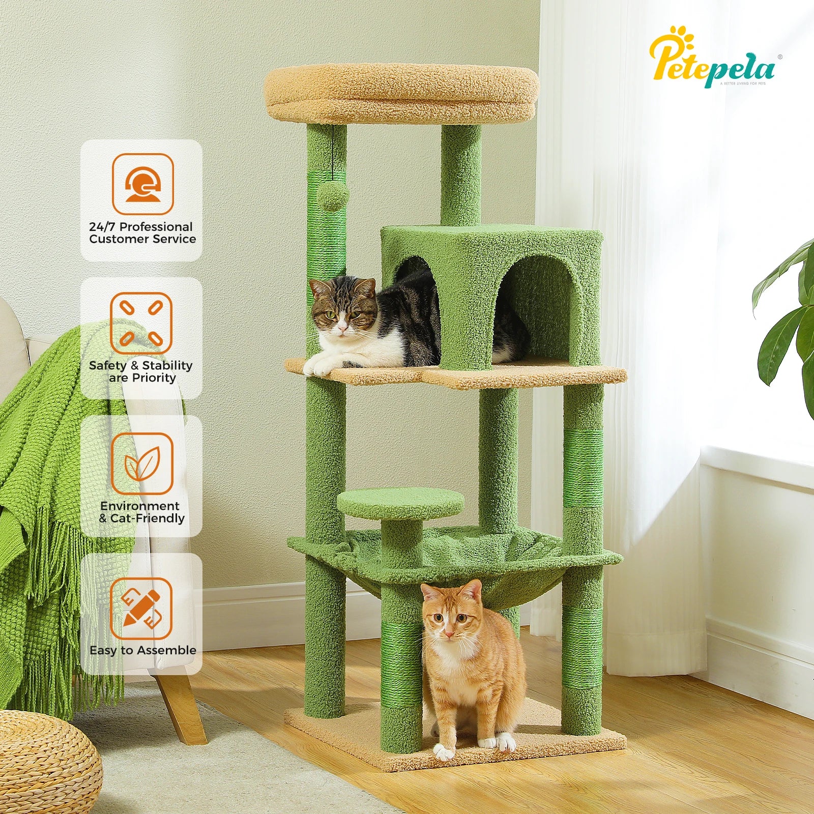 Cat Tree for Indoor Cats, 5-LevelTower