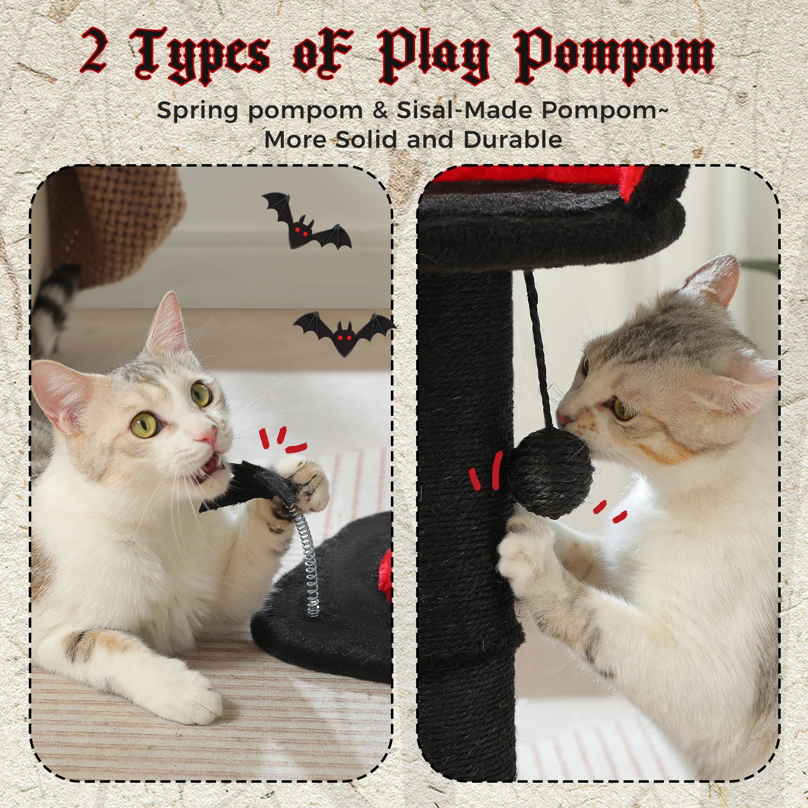 Stable Black Gothic Cat Scratching Post