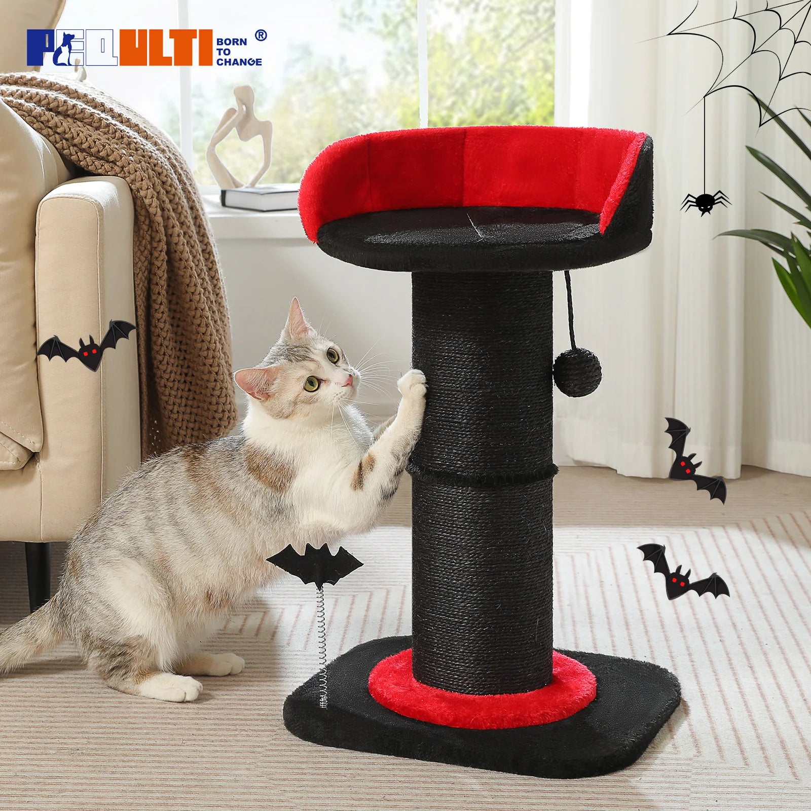 Stable Black Gothic Cat Scratching Post
