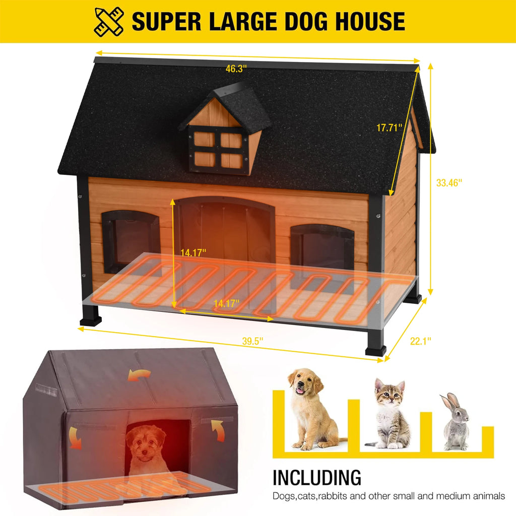 Heated Outdoor Insulated Dog House| Heating Pad Inside