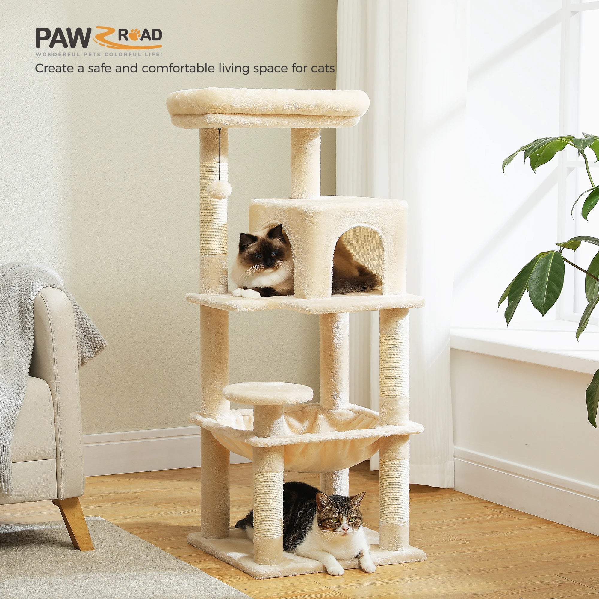 Cat Tree for Indoor Cats, 5-LevelTower