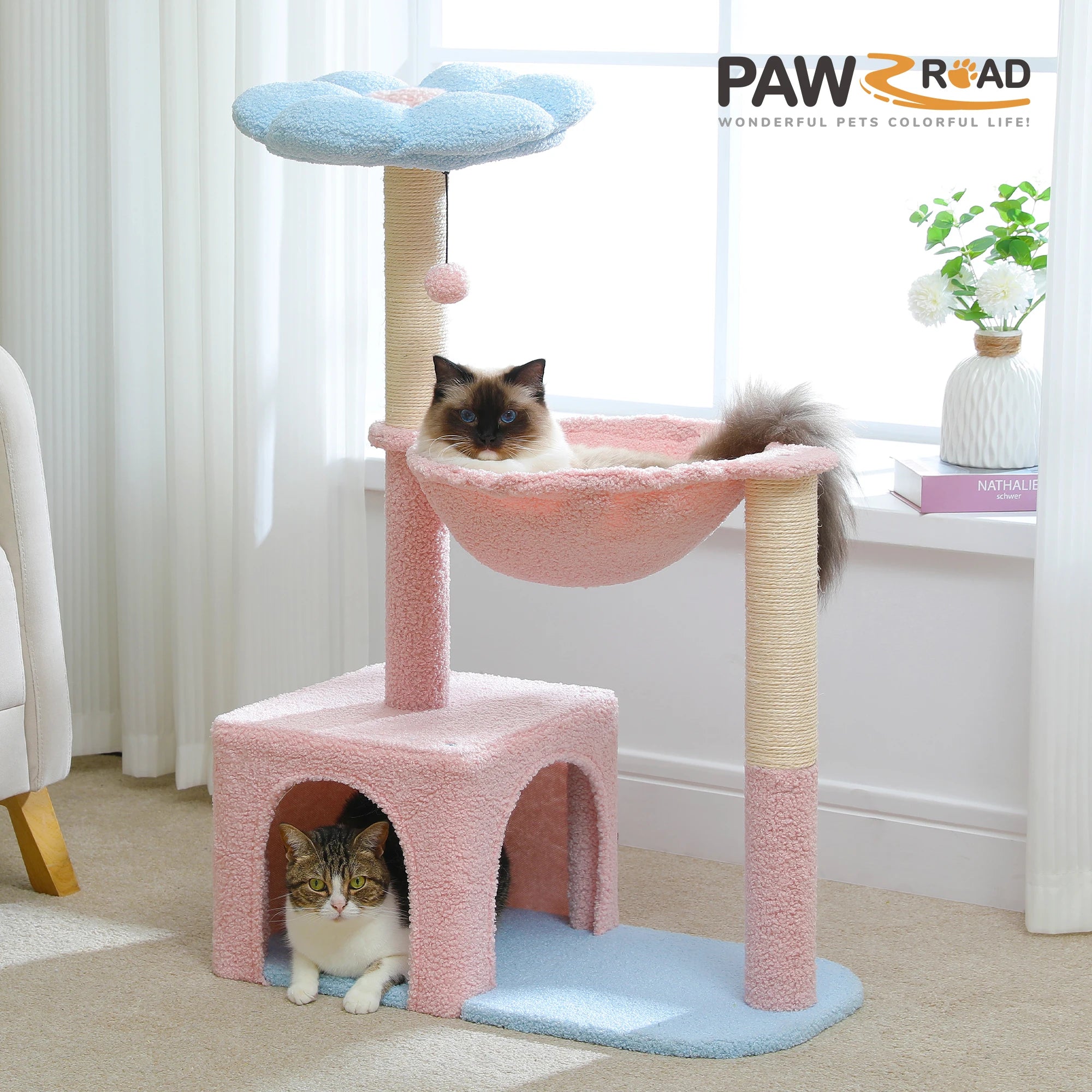 Cat Tree with Large Metal Frame Hammock