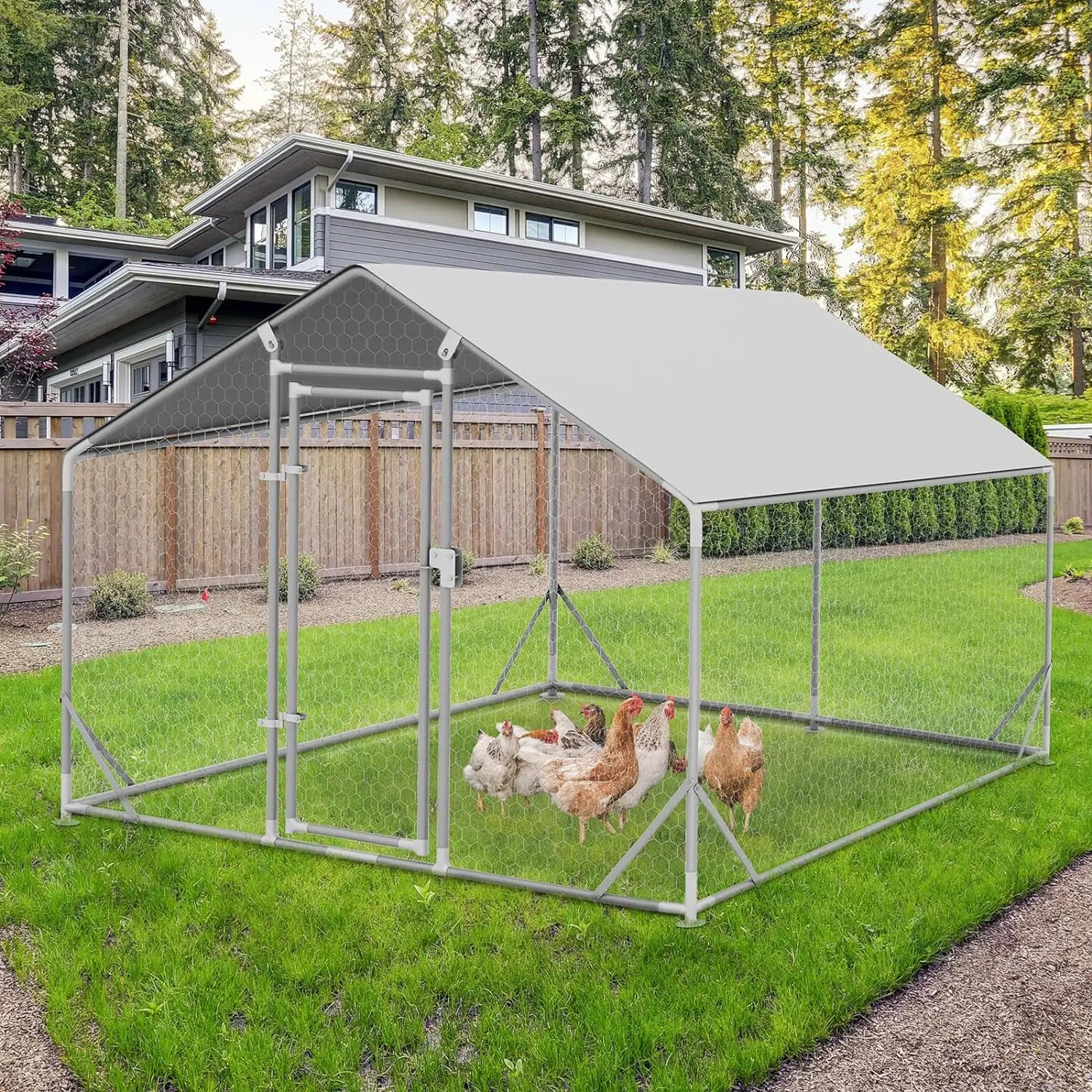 Galvanized Steel Chicken Pen with Anti-Ultraviolet cover