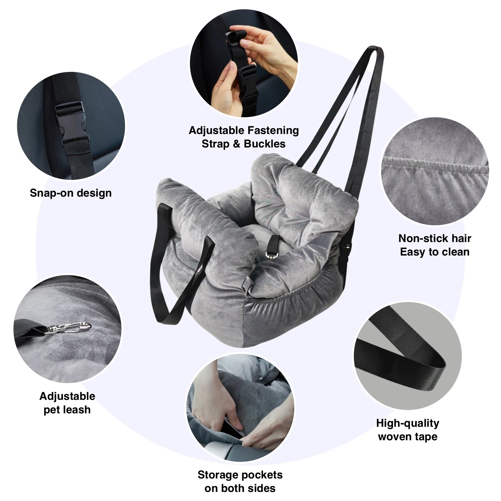 2-in-1 Dog Car Seat Carrier Bag