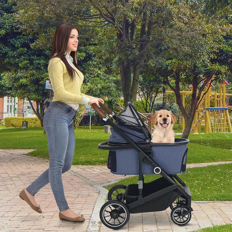 Pet Stroller with 4 Wheels small dogs and cats