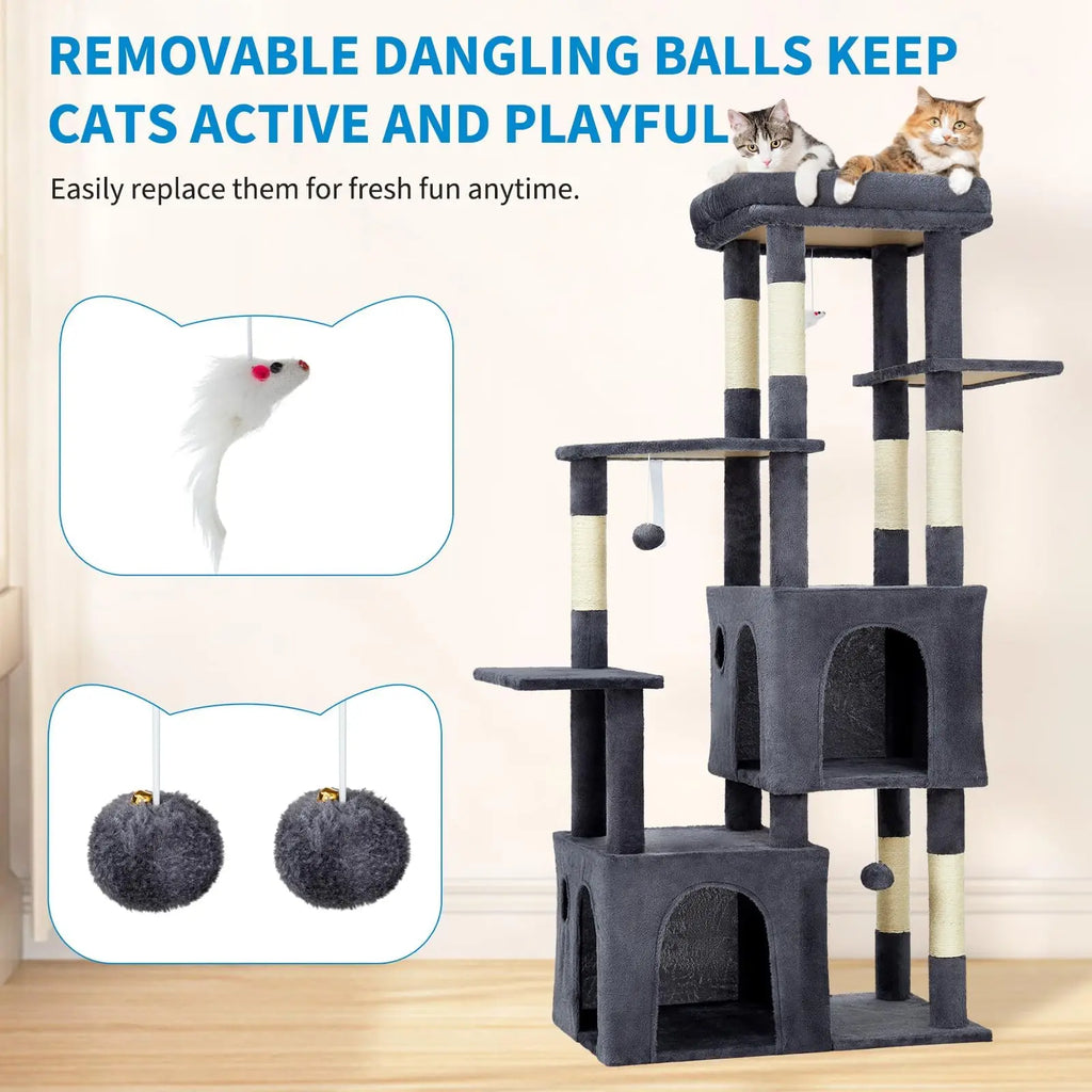 61" Heavy-Duty Multi-Level Cat Tree For Large Cats