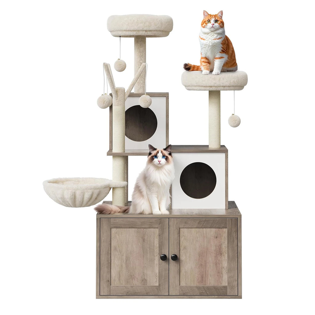 Cat Tree with Litter Box Enclosure