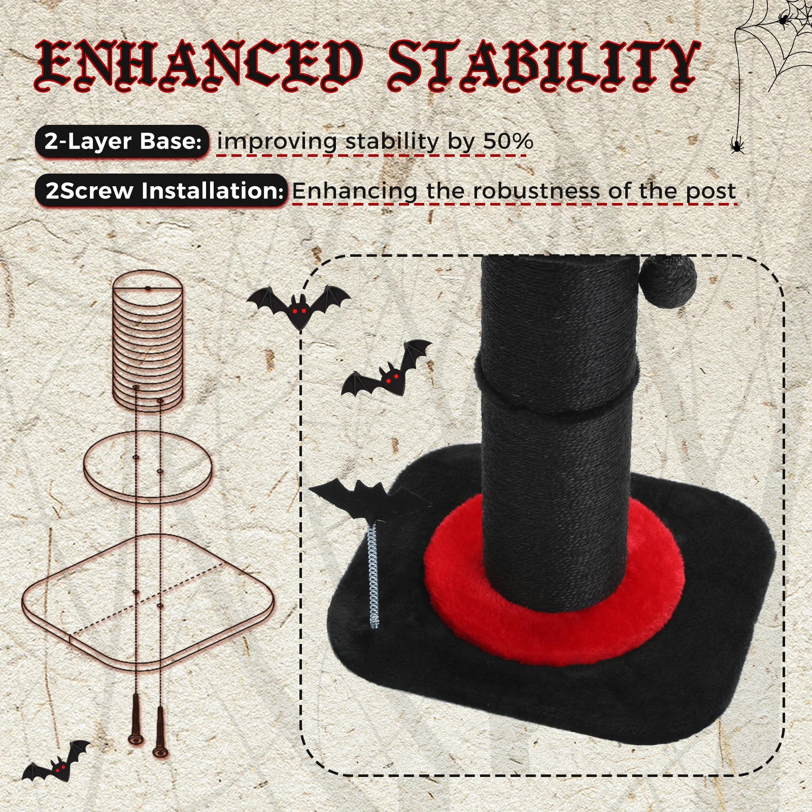 Stable Black Gothic Cat Scratching Post