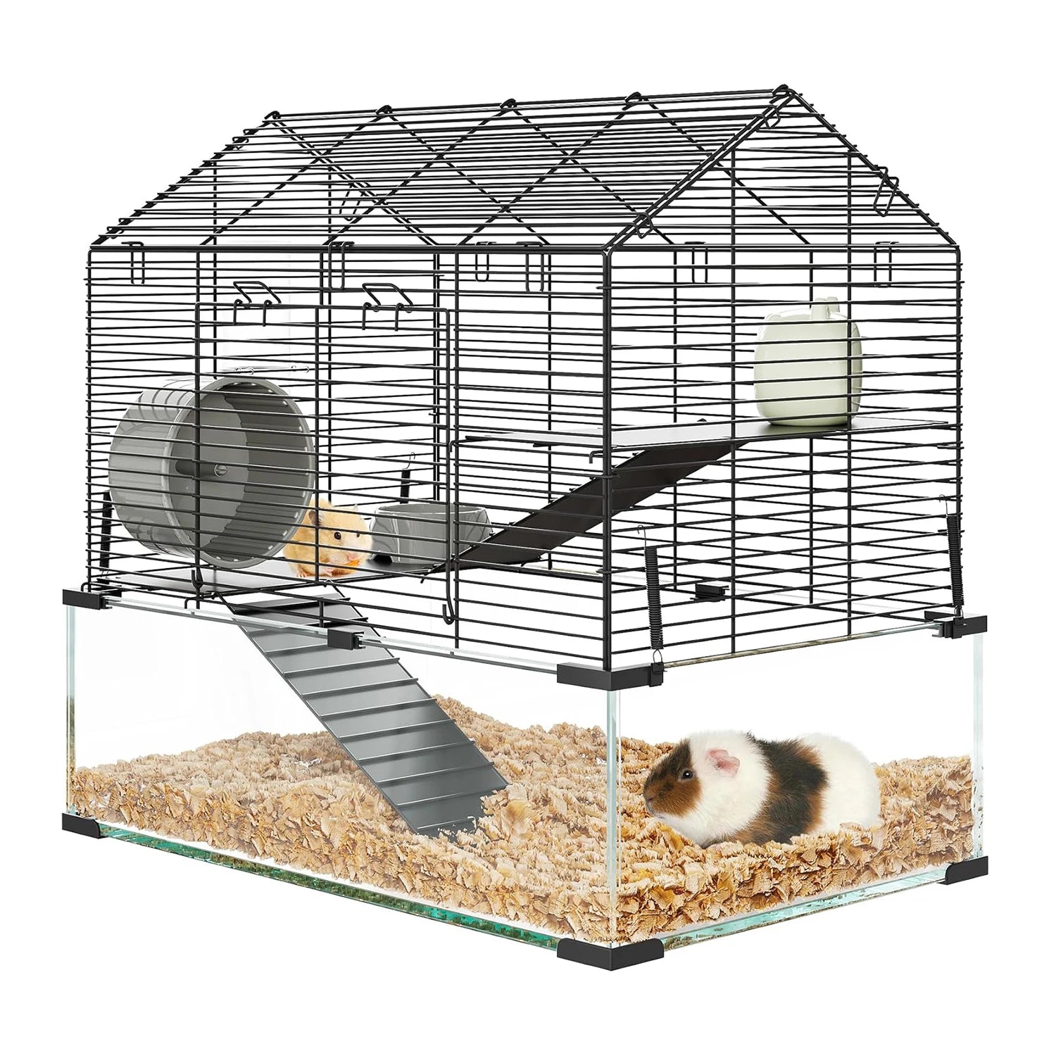 Small Animal Cage Habitats with Water Bottle