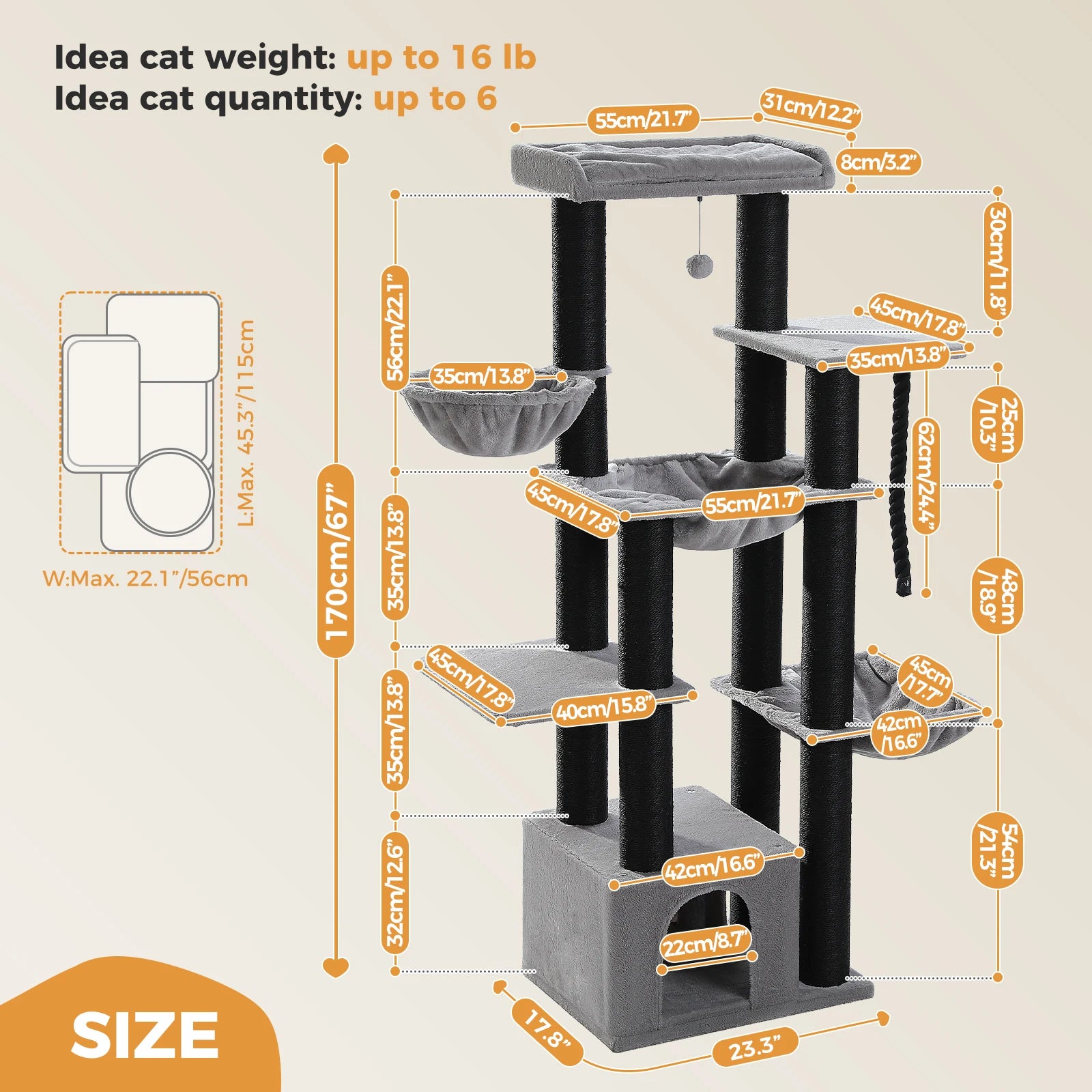 Large Cat Tree and Robust Cat Tower