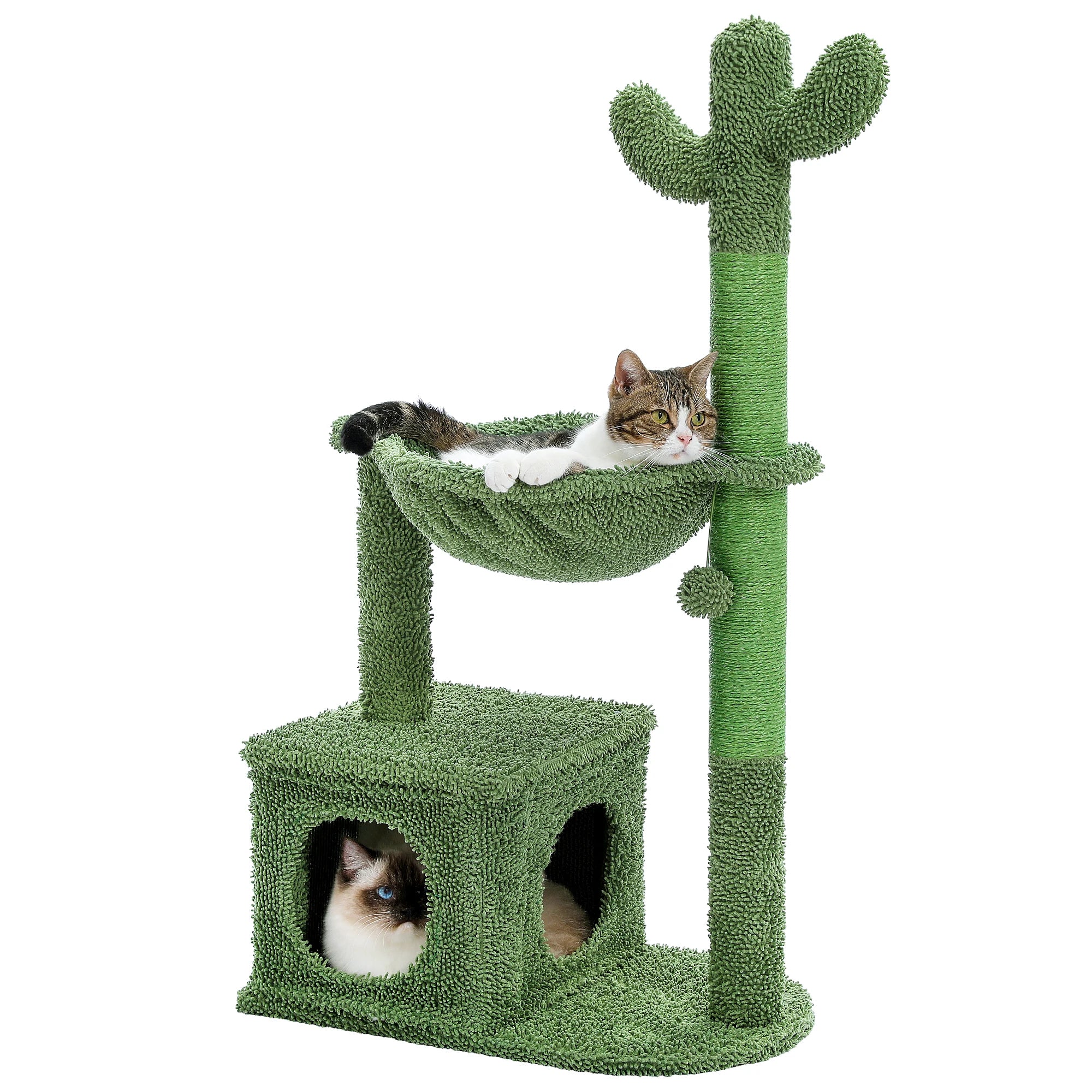Cactus Cat Tree with Large Condo, Hammock
