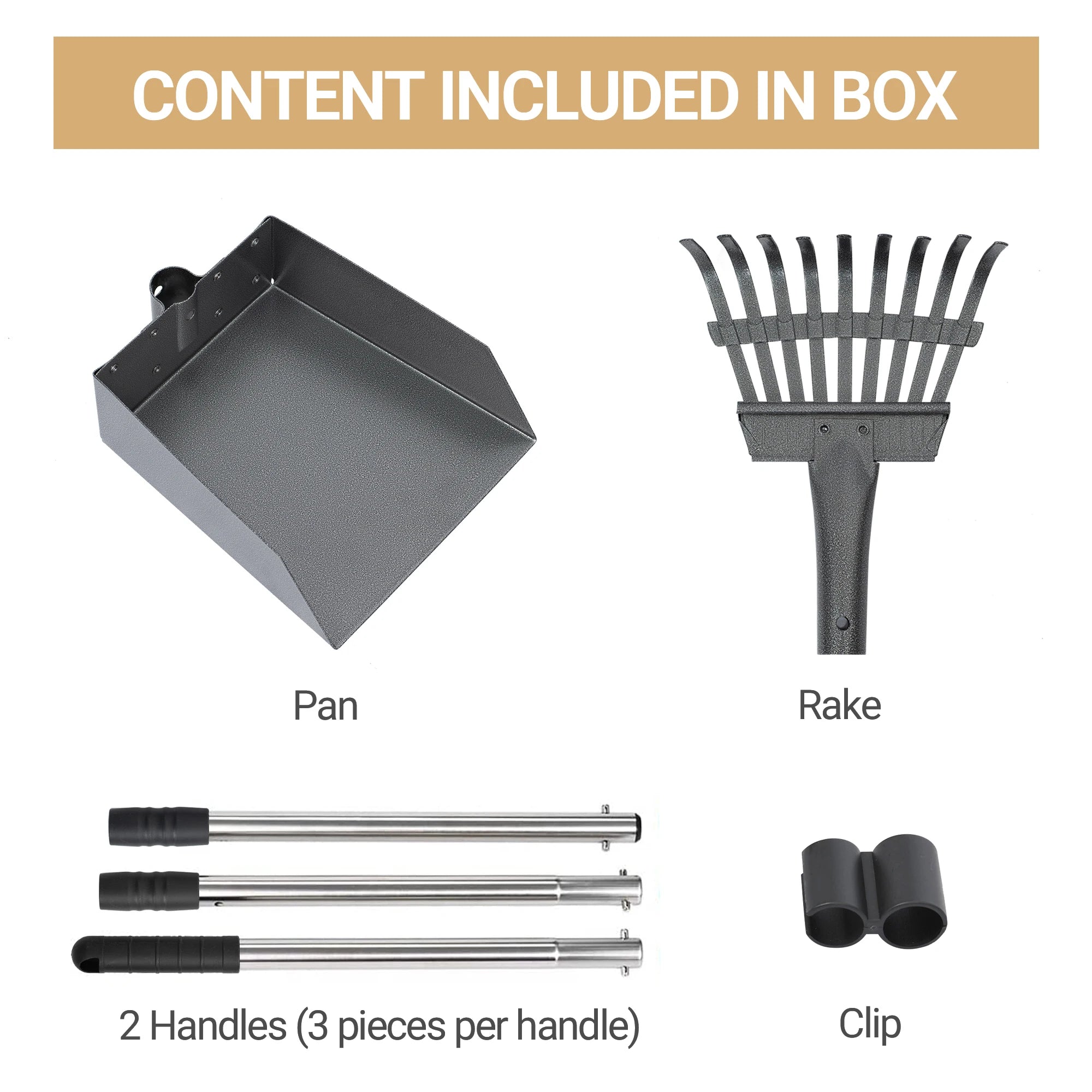 Dog Pooper Scooper Poop Tray and Rake