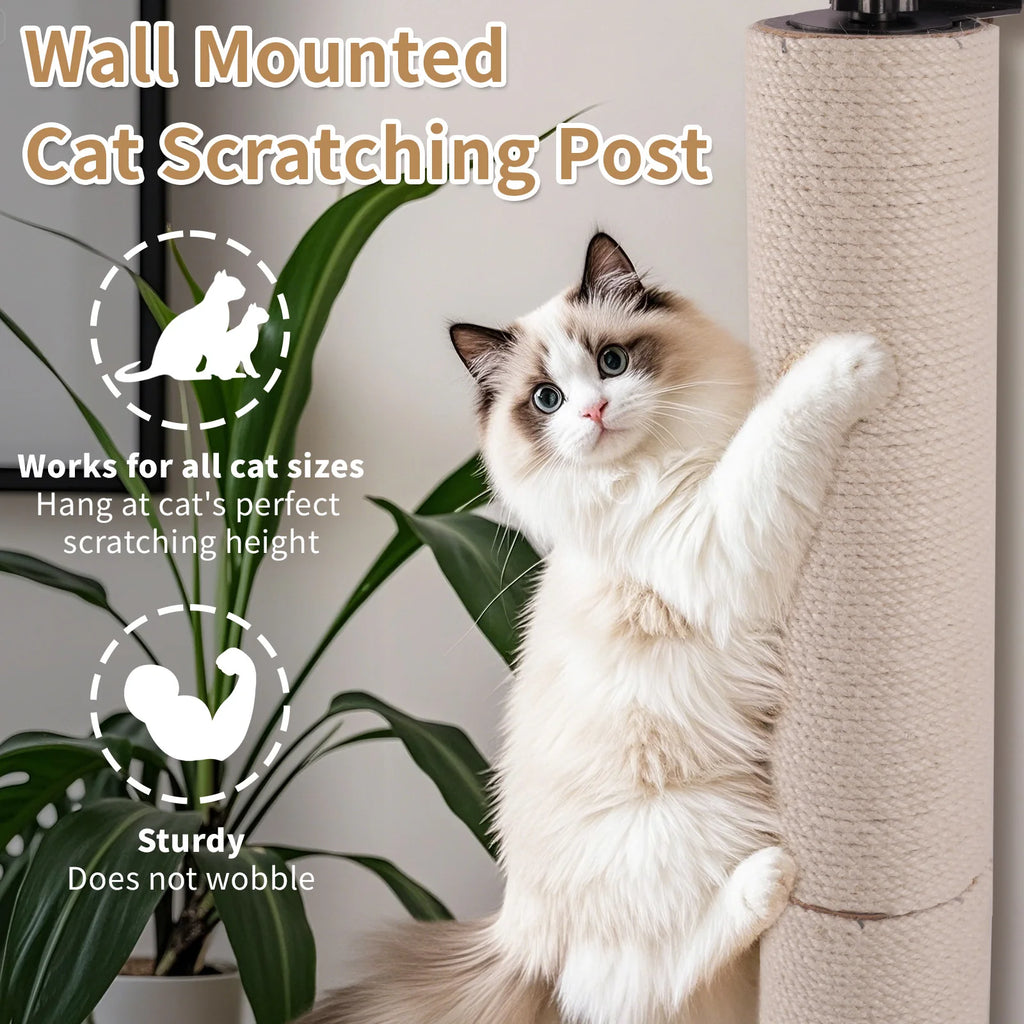 Cat Scratching Post Wall Mounted, 24 inch Tall