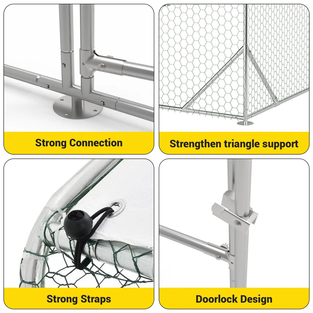 Galvanized Steel Chicken Pen with Anti-Ultraviolet cover