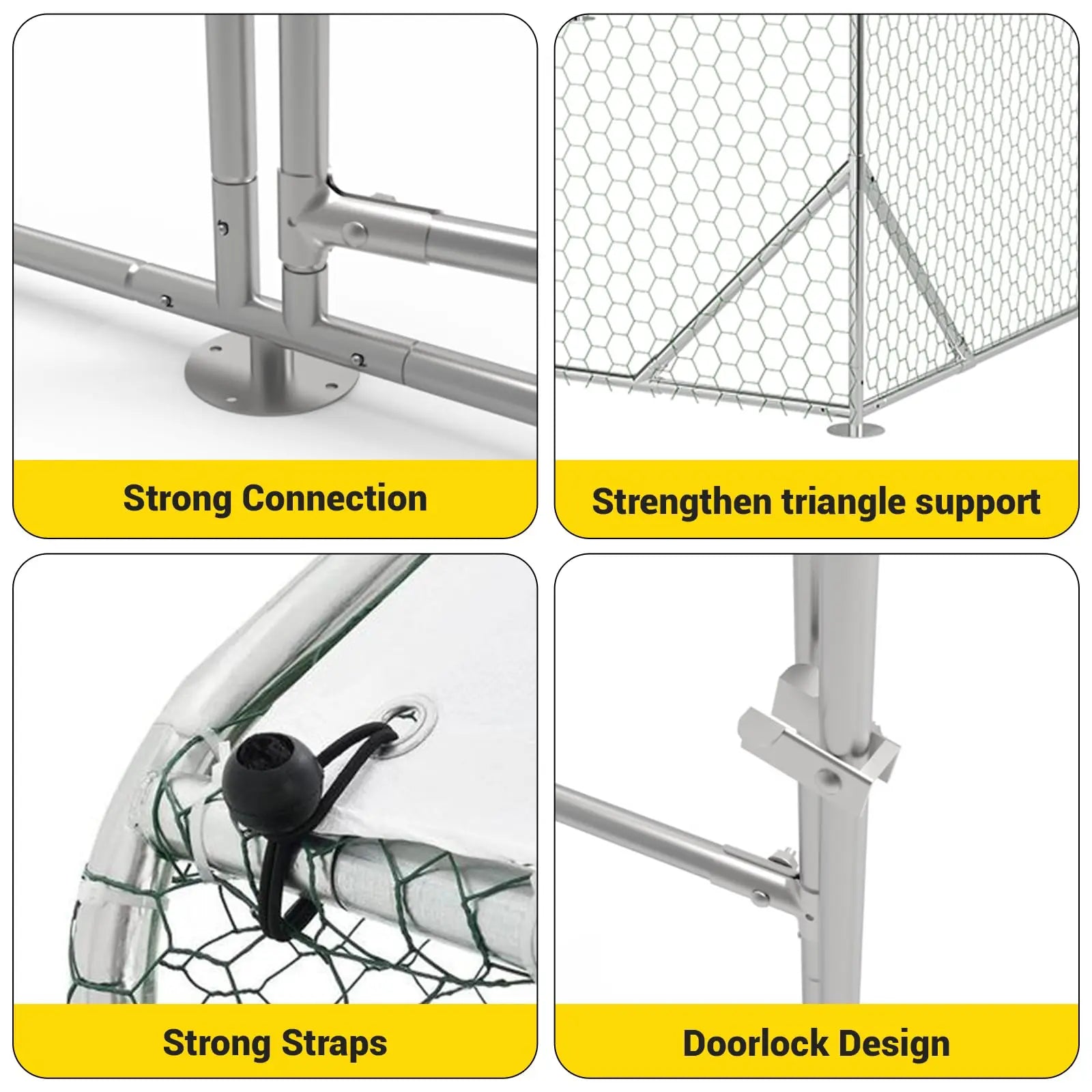 Galvanized Steel Chicken Pen with Anti-Ultraviolet cover