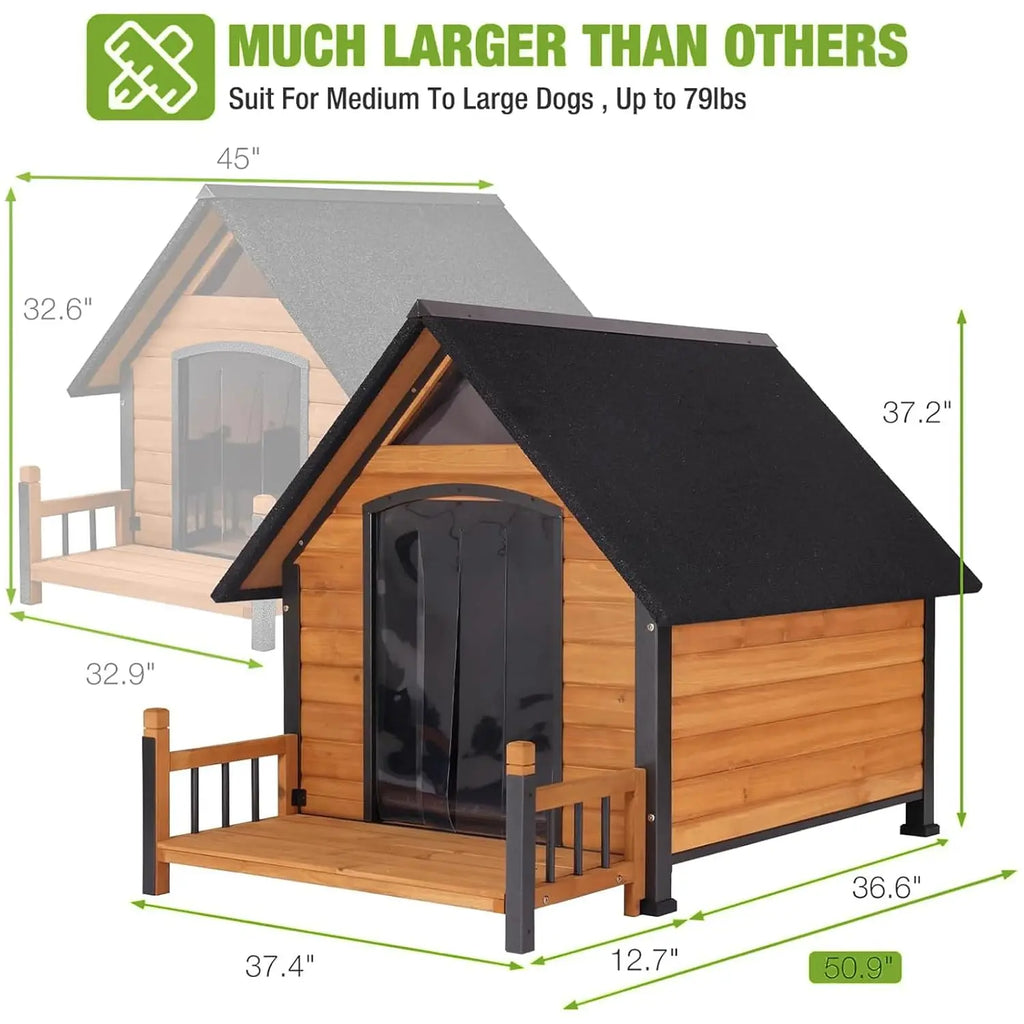 Heated Dog House for Outside Large Dog