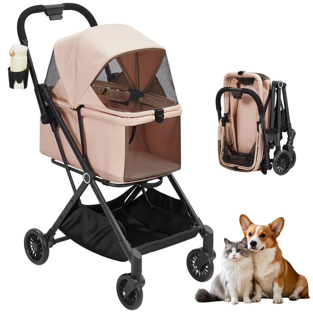4-Wheel Lightweight Dog Stroller  For Cats Dogs